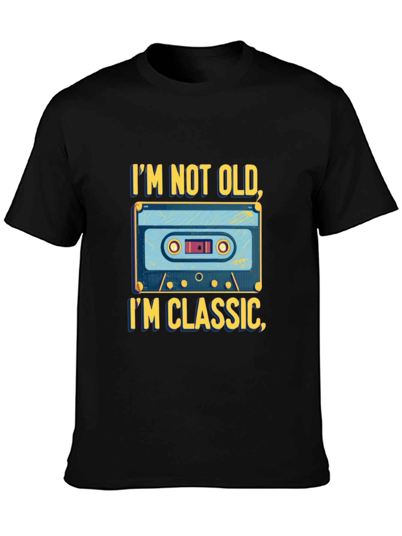 Black Classic Cassette Tape T-Shirt - Retro Style view 3