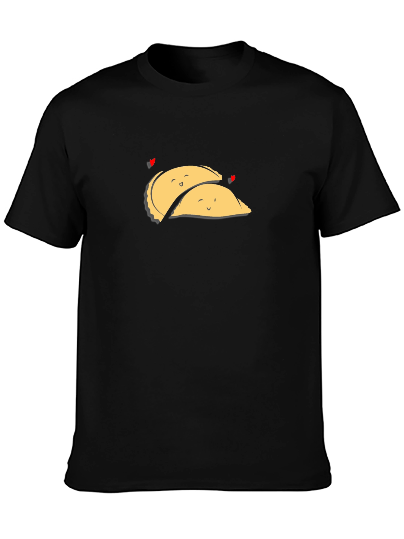 Black Cute Dumpling Love Black T-Shirt view 3