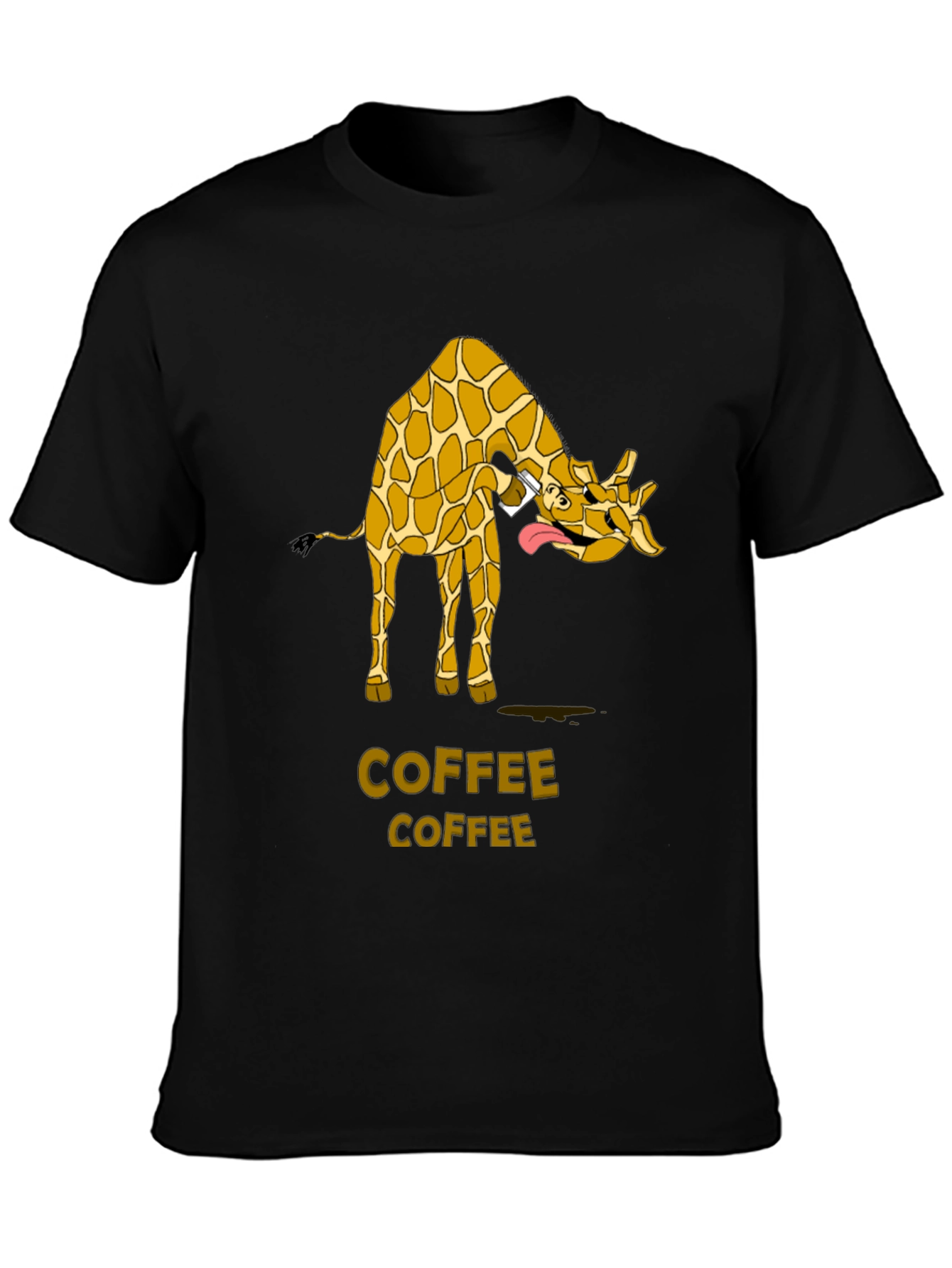 Black Giraffe Coffee Lover T-Shirt view 3