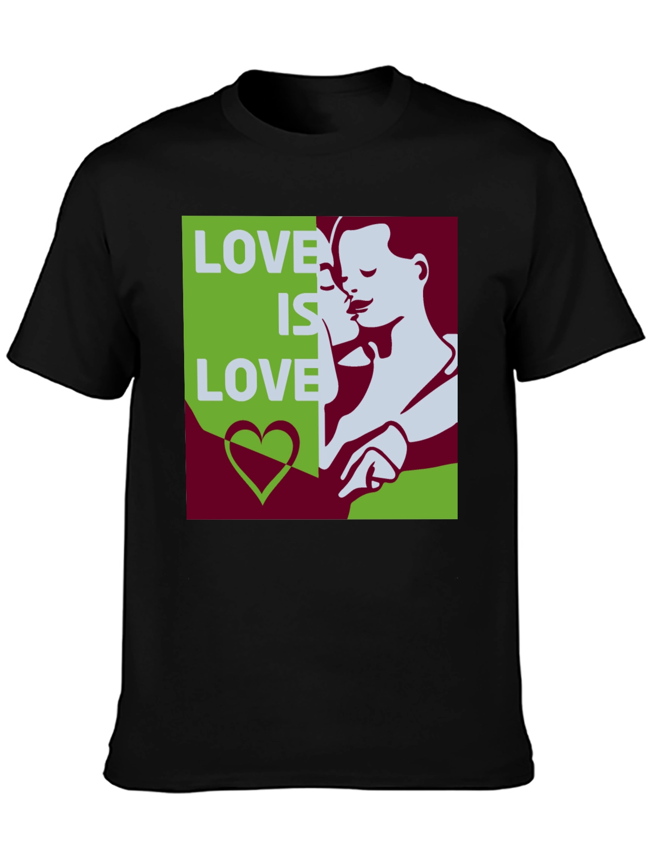 Black Love Is Love Graphic Tee - Black Cotton Blend view 3