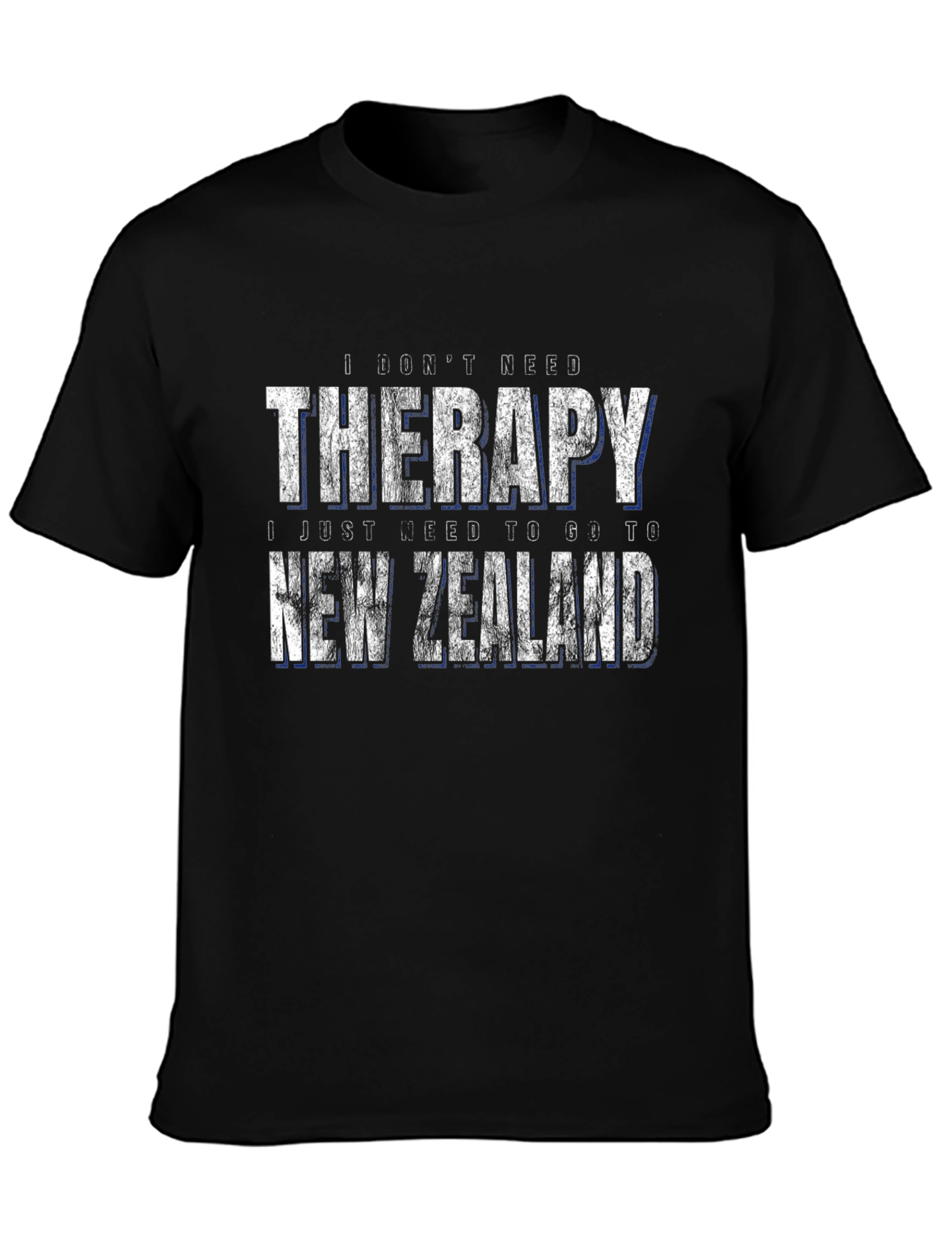 Black Therapy New Zealand Graphic Tee - Funny Travel Shirt view 3