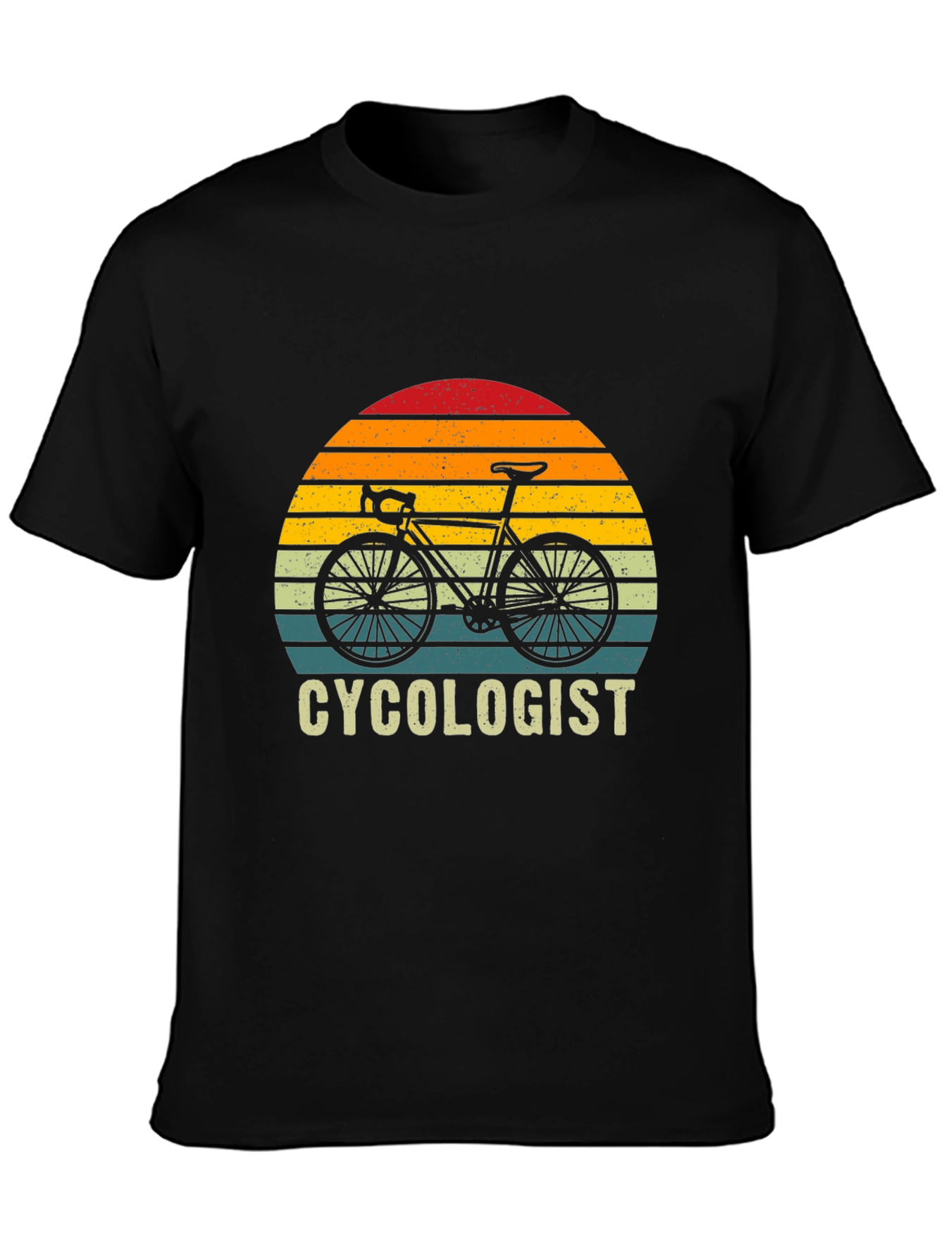 Black Cyclologist Vintage Style Graphic Tee view 3