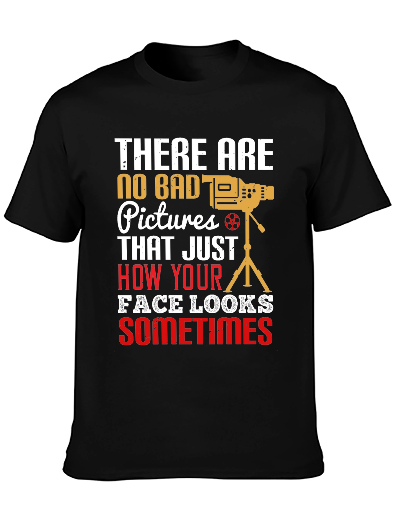 Black Funny Photography T-Shirt: No Bad Pictures view 3