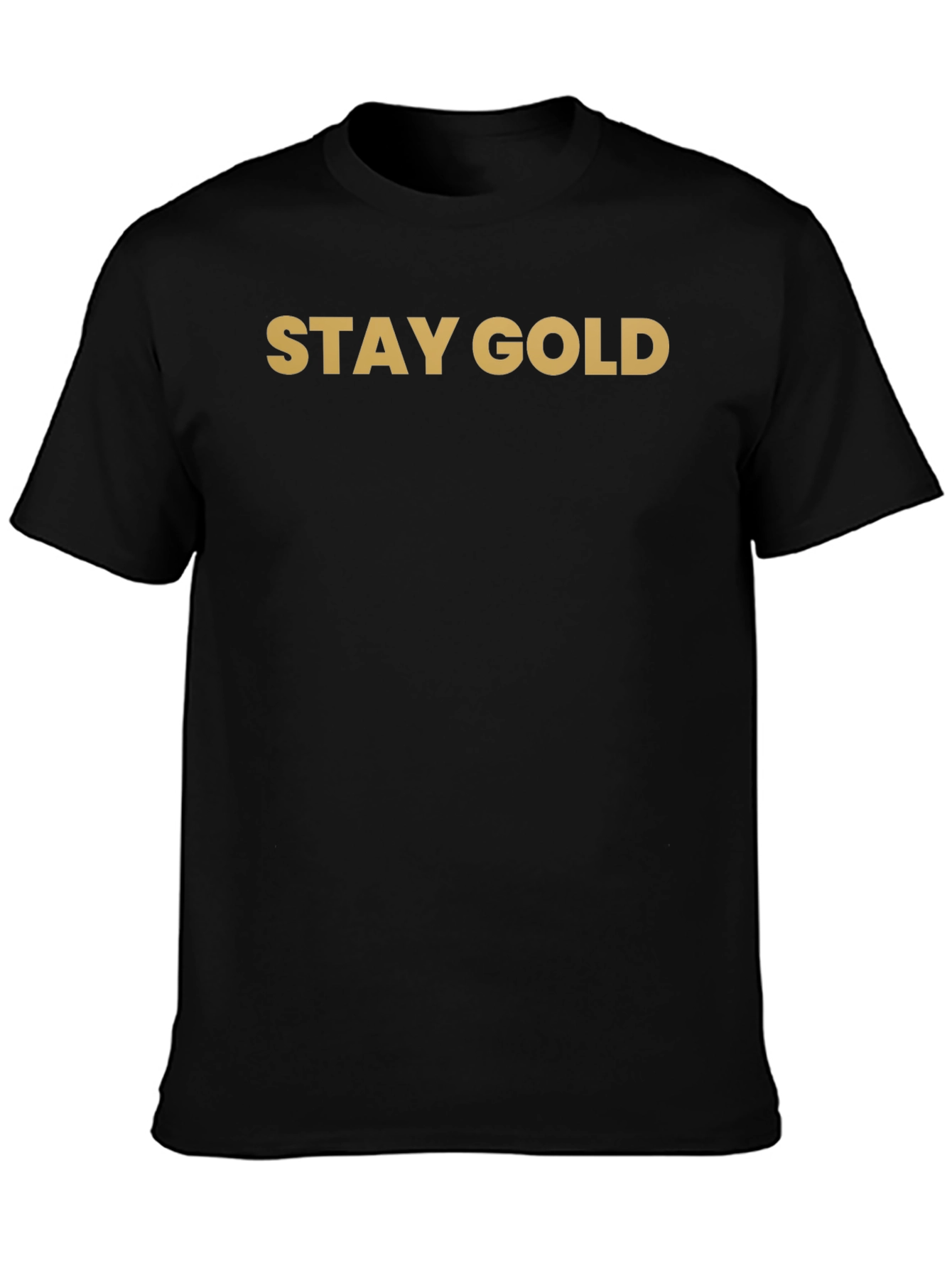 Black Stay Gold Graphic Tee - Classic Black T-Shirt view 3