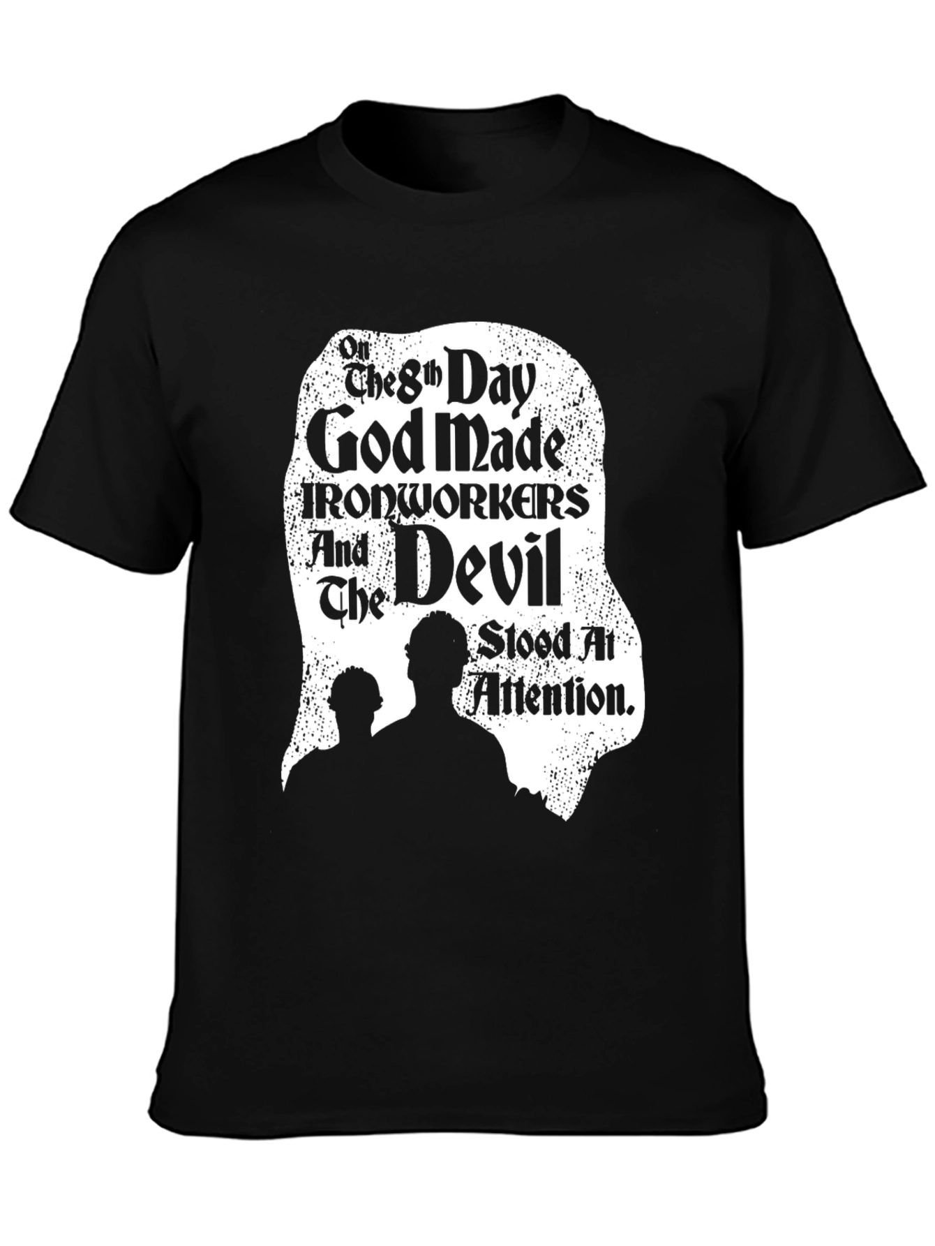 Black Ironworkers & Devil Black T-Shirt view 3