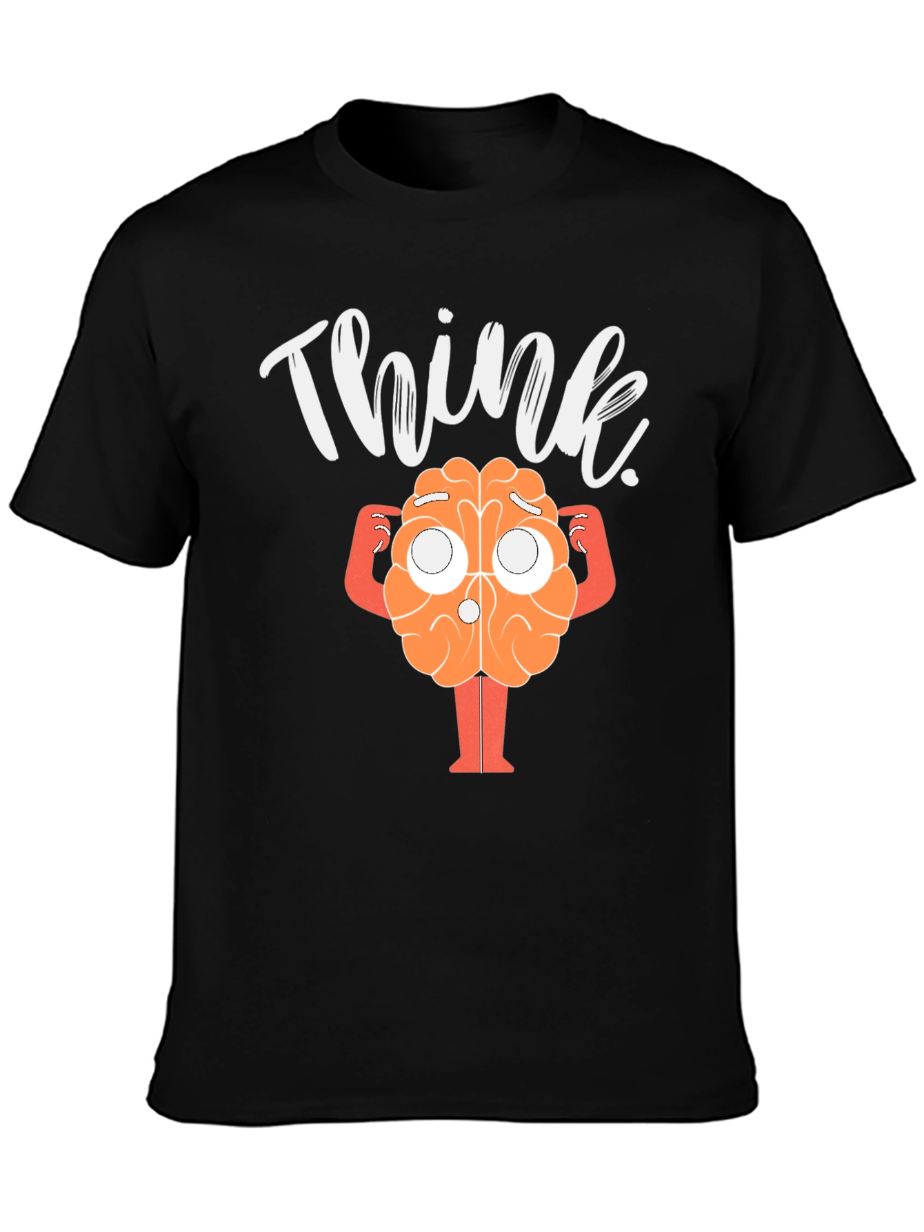 Black Think Brain Graphic T-Shirt view 3