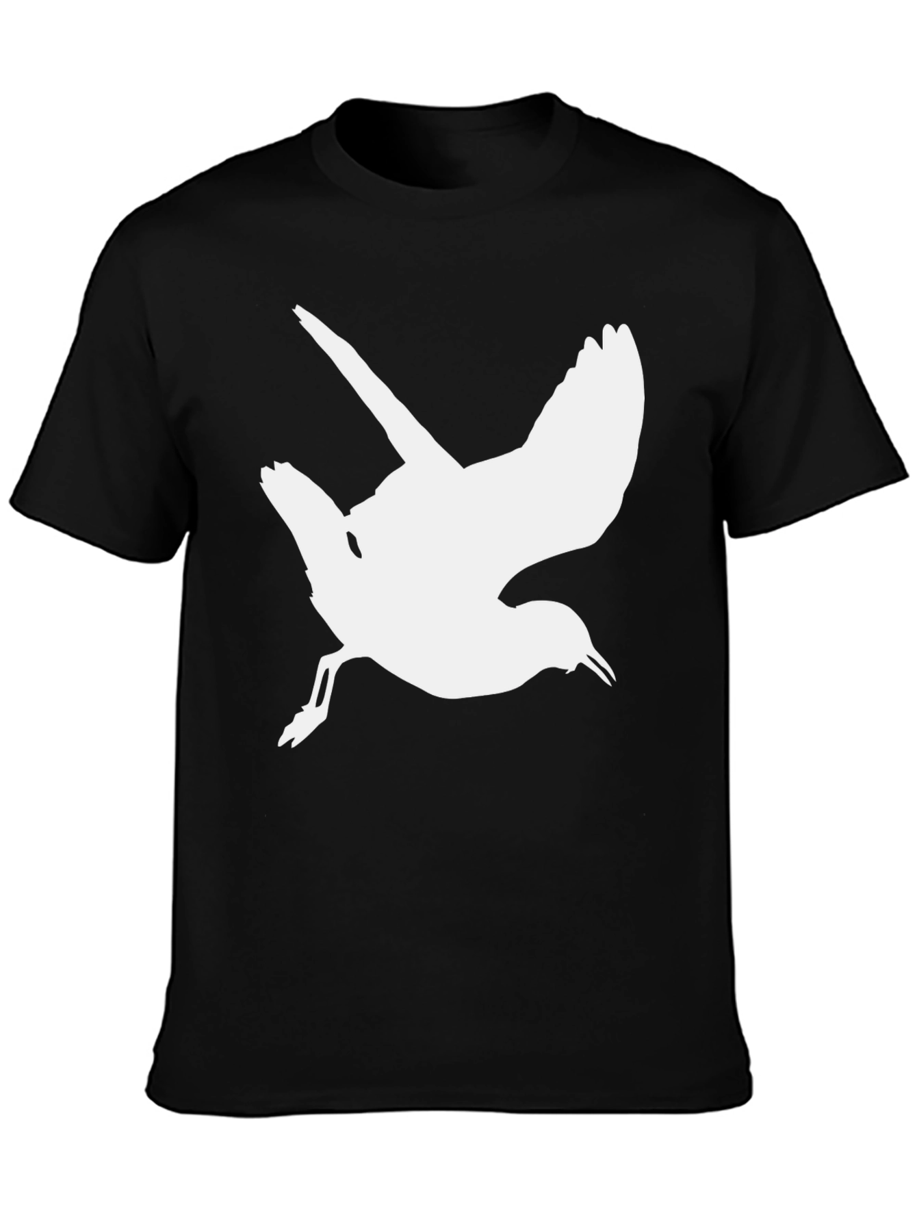 Black Bird Silhouette Black T-Shirt view 3