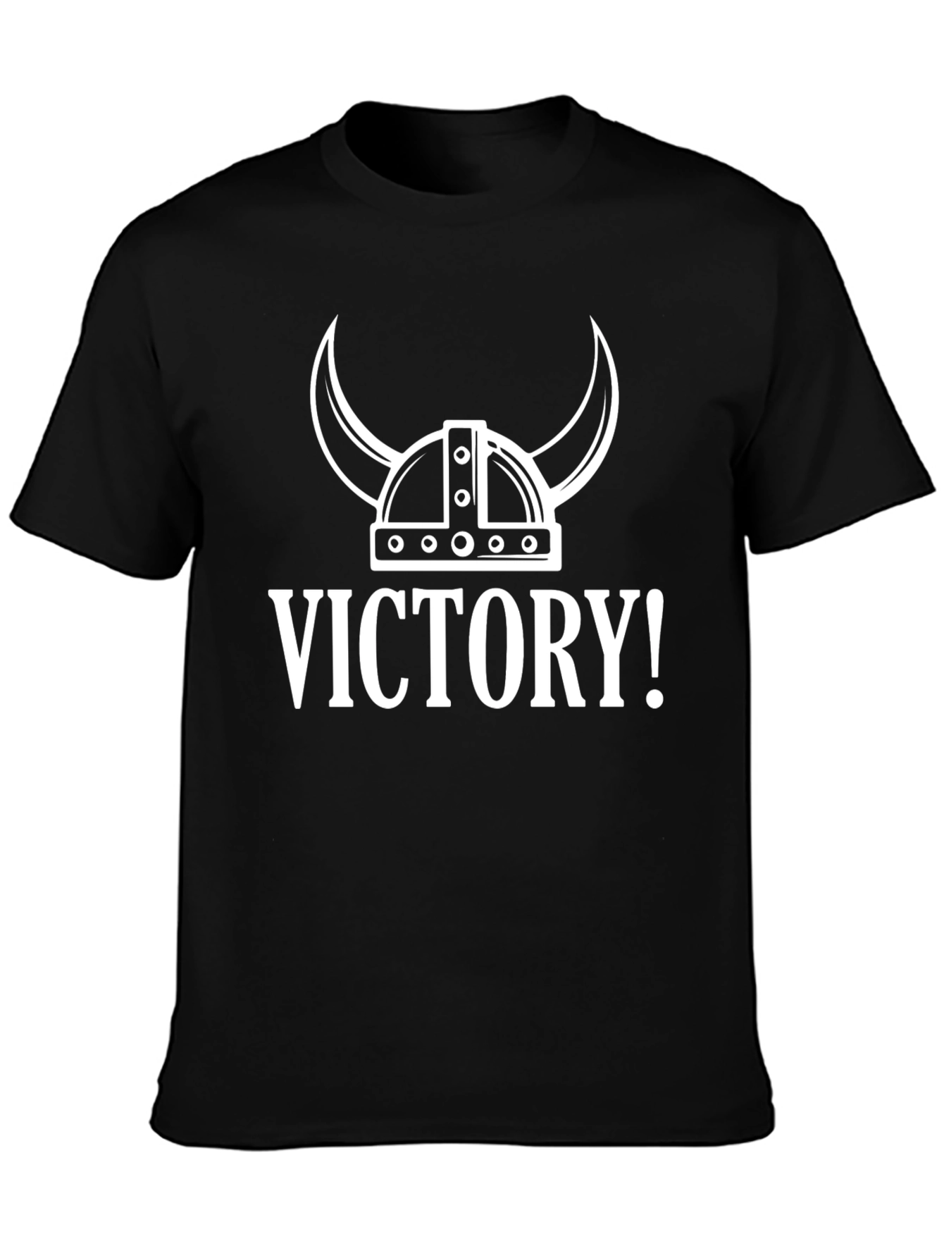 Black Victory Viking Helmet Graphic Tee - Bold Black Shirt view 3