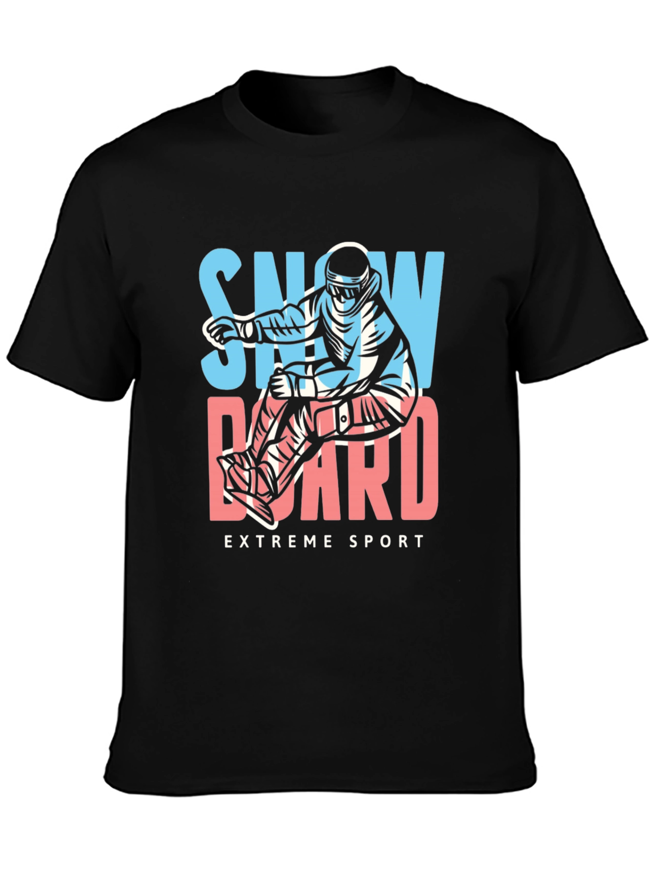 Black Snowboard Extreme Sport Graphic Tee view 3