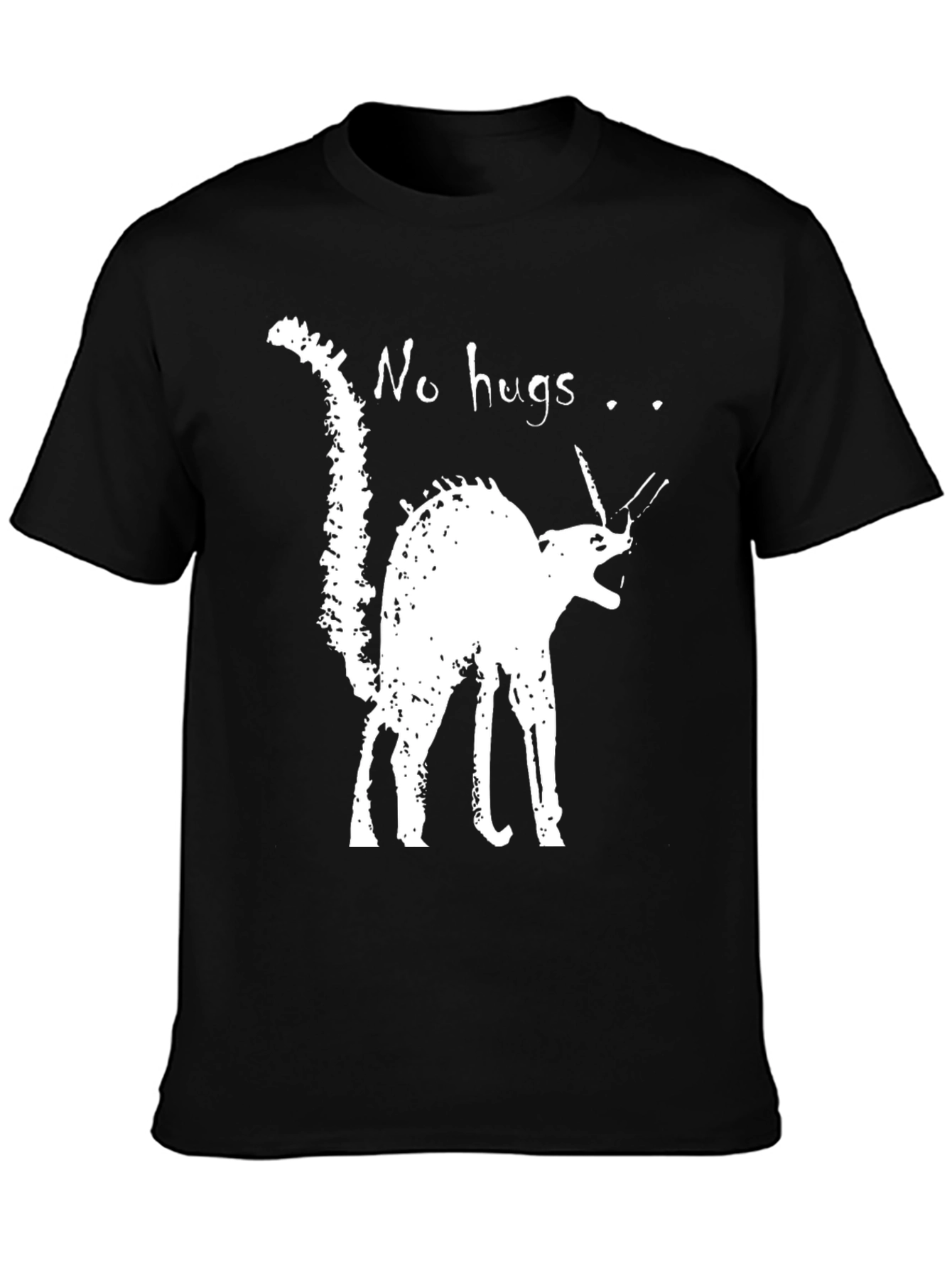 Black Grumpy Cat 'No Hugs' Graphic Tee view 3