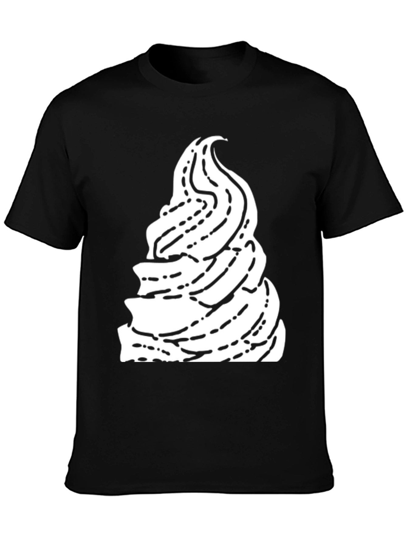 Black Black T-Shirt with Ice Cream Swirl Graphic view 3