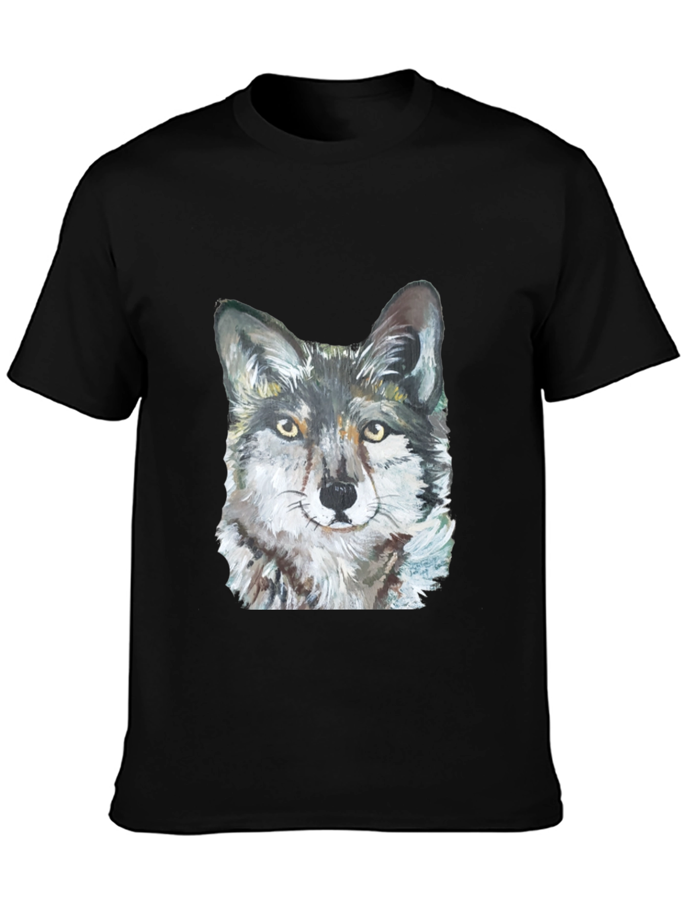 Black Wolf Graphic Tee - Black Cotton Blend view 3