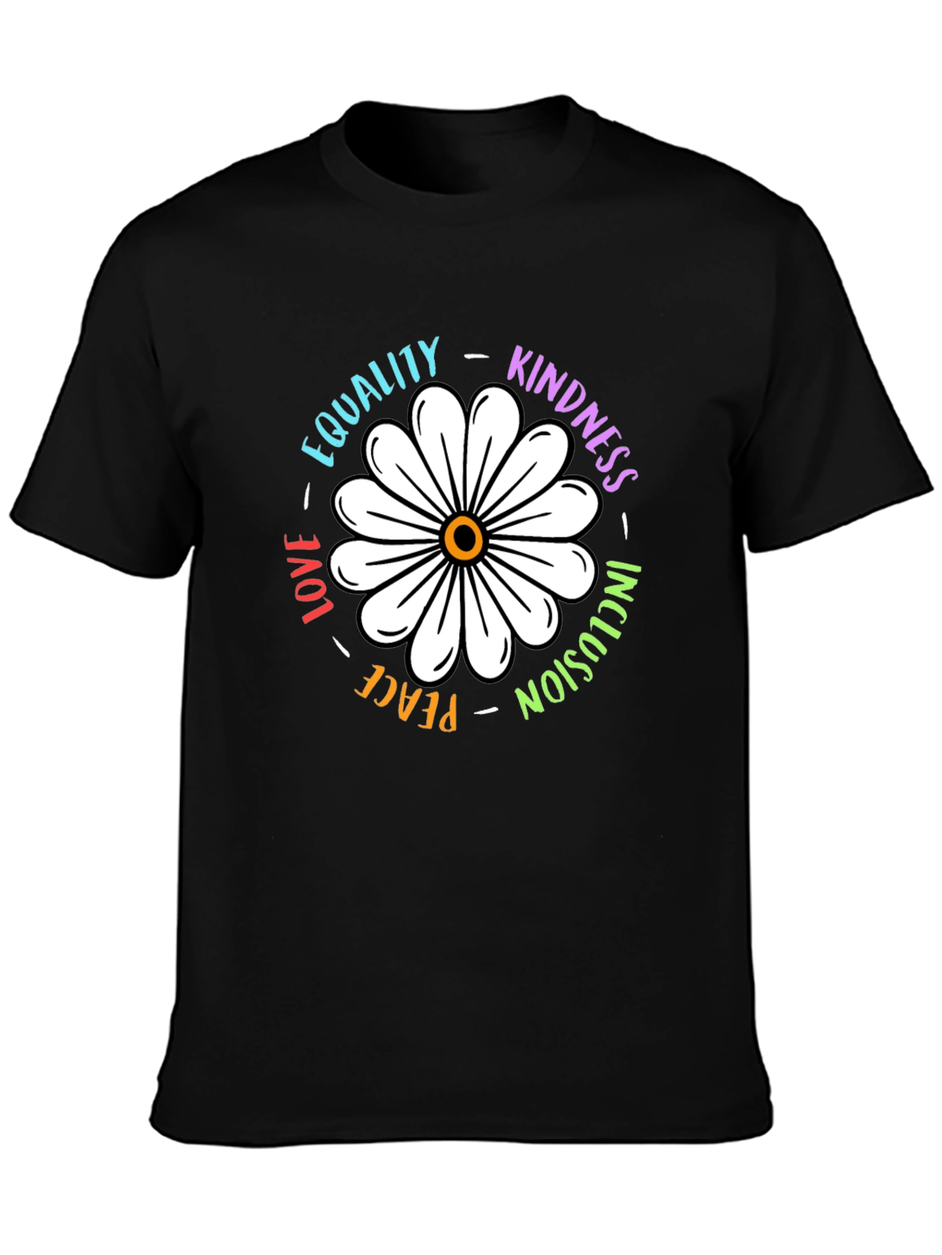 Black Equality Kindness Daisy Graphic Tee view 3