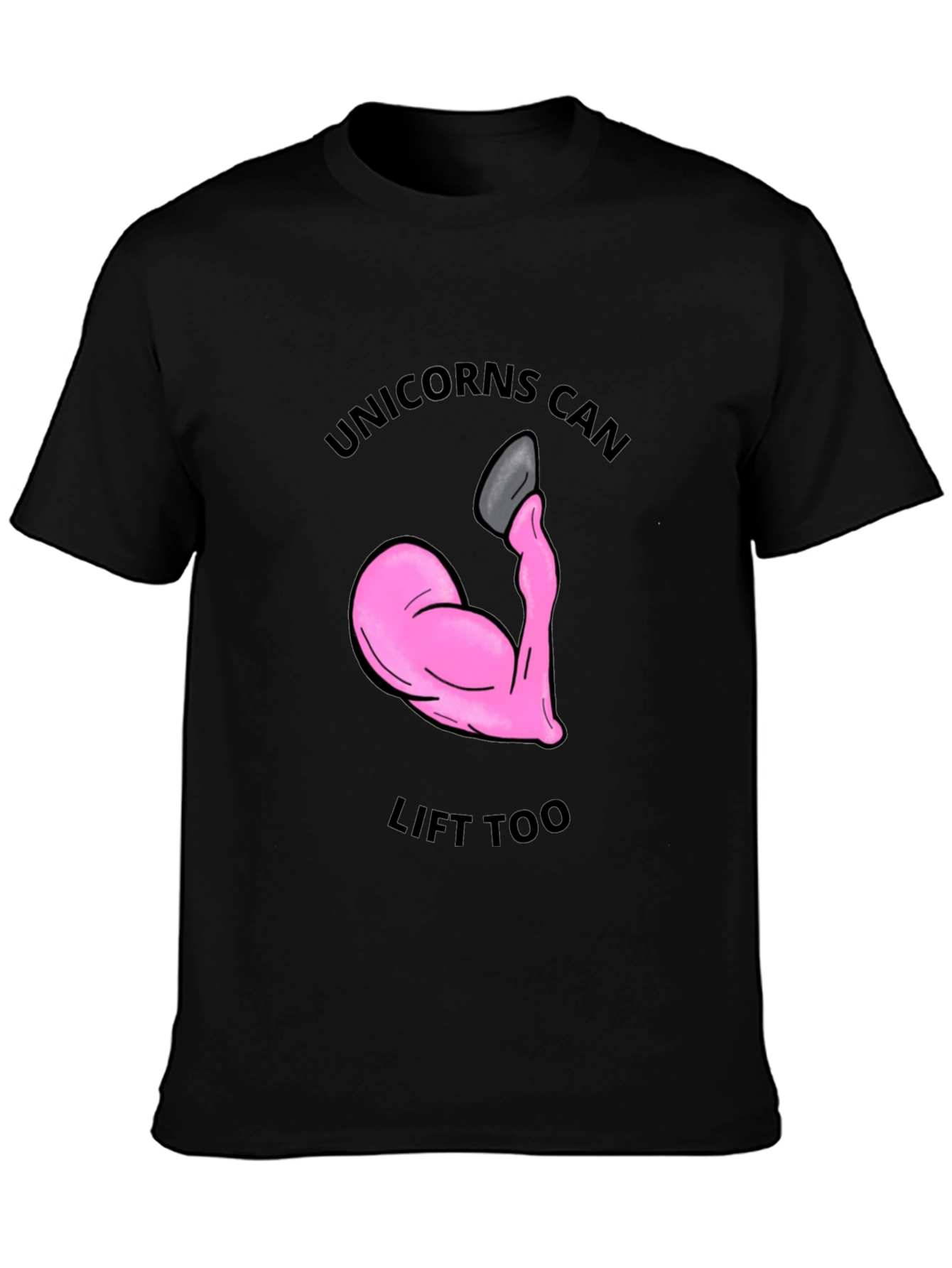 Black Unicorns Can Lift Too T-Shirt - Funny Workout Gym Tee view 3