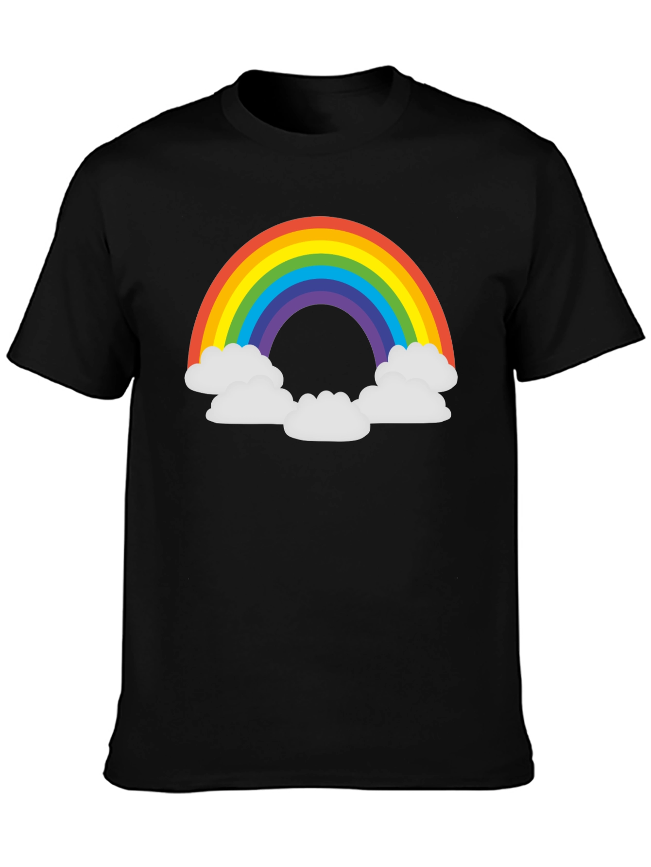 Black Rainbow Cloud T-Shirt - Black Graphic Tee view 3