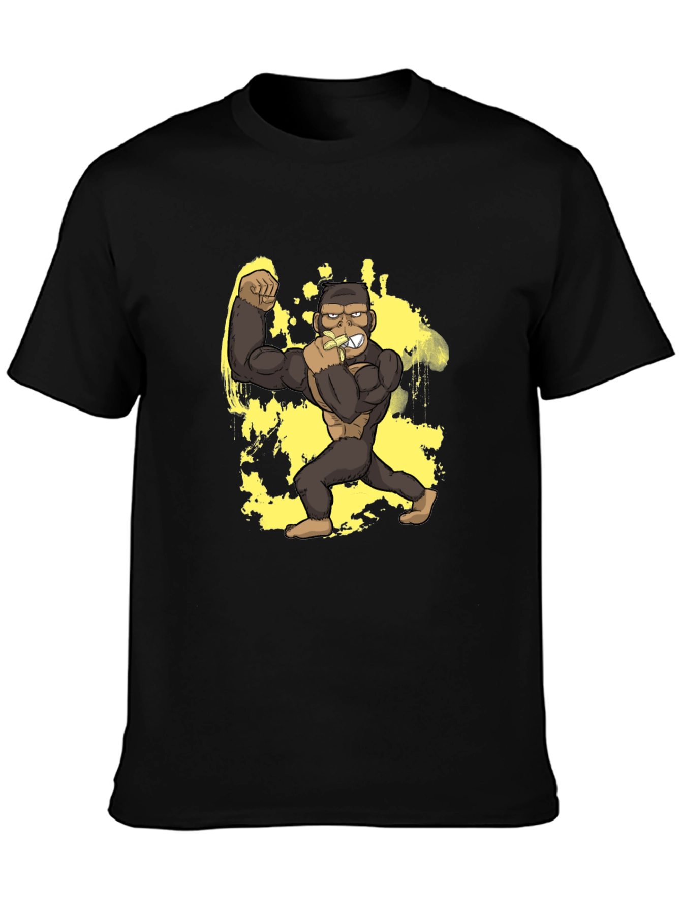 Black Gorilla Banana T-Shirt - Black Graphic Tee view 3