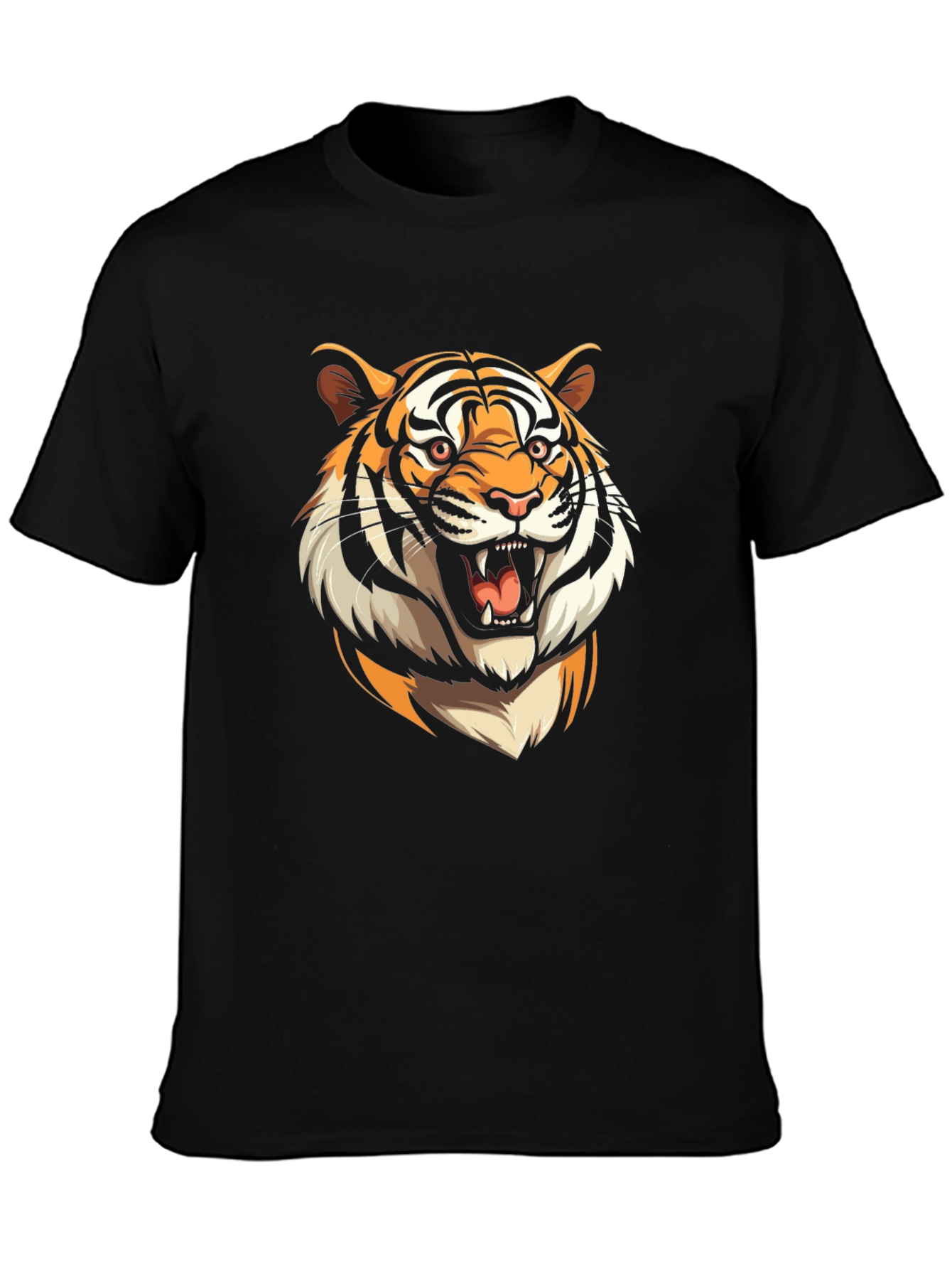 Black Tiger Graphic Tee - Bold Animal Print T-Shirt view 3