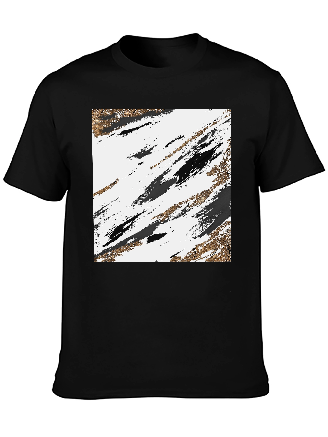 Black Abstract Art Graphic Tee - Black view 3