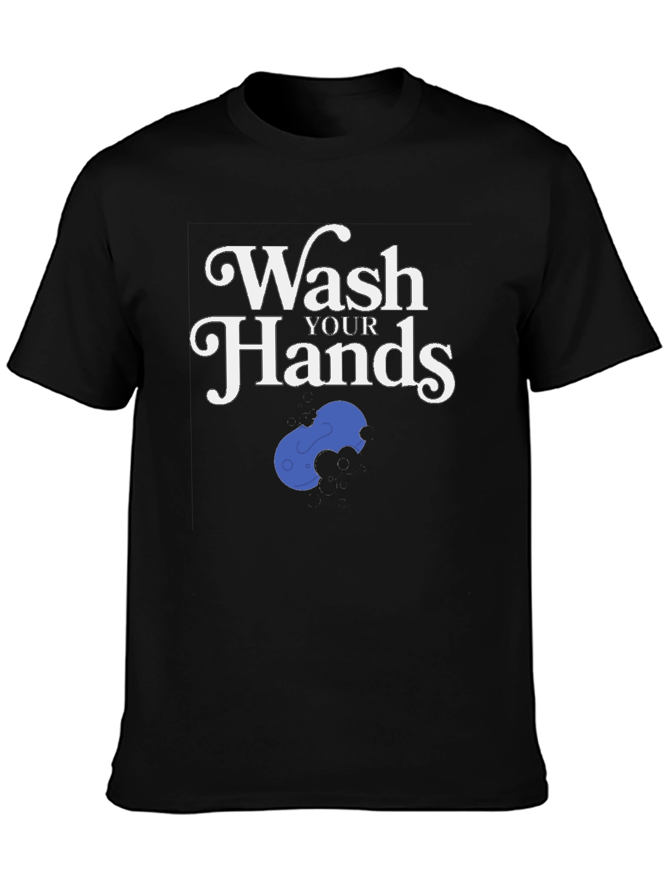 Black Wash Your Hands Funny T-Shirt view 3