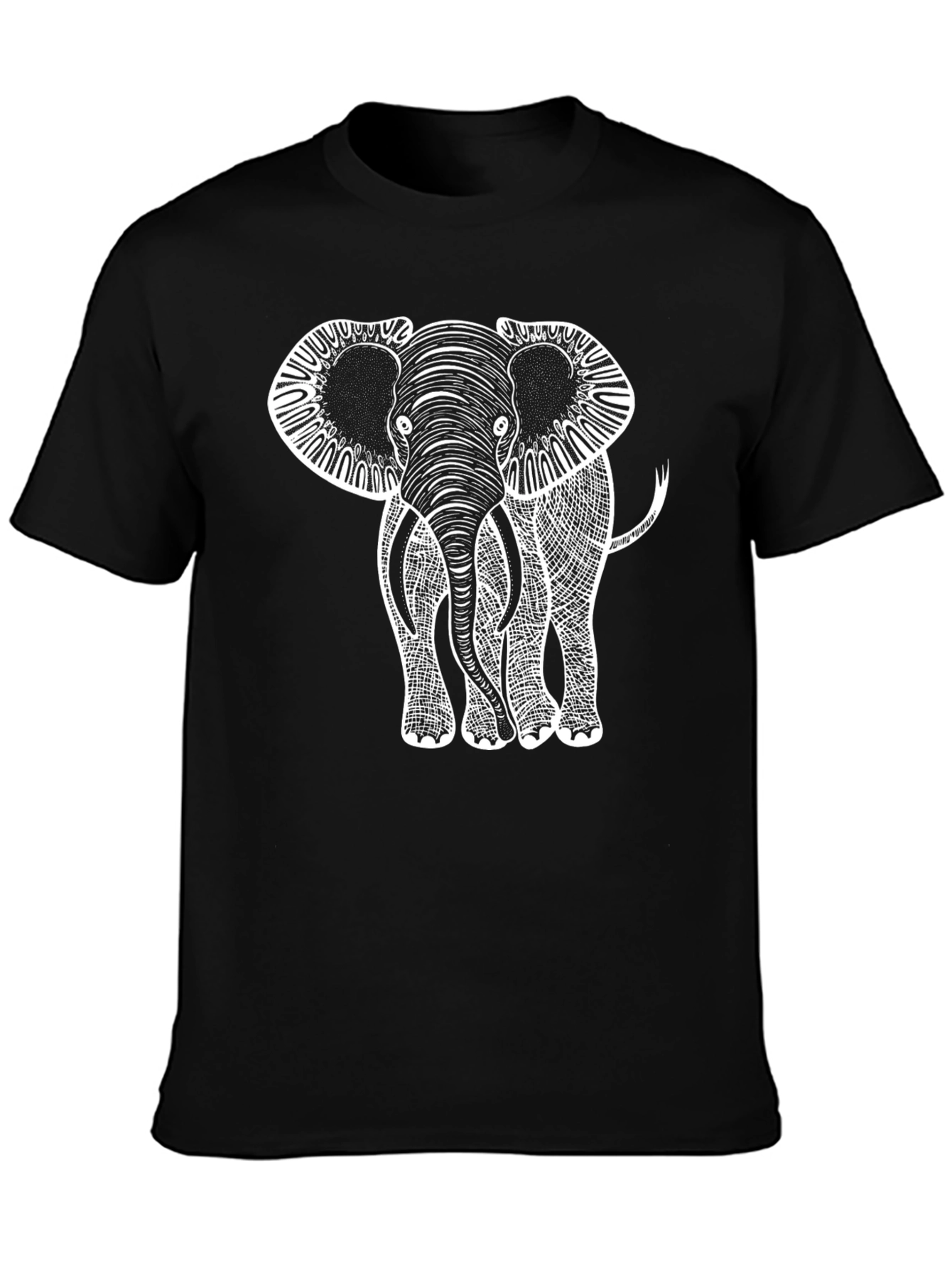Black Elephant Graphic Black T-Shirt view 3