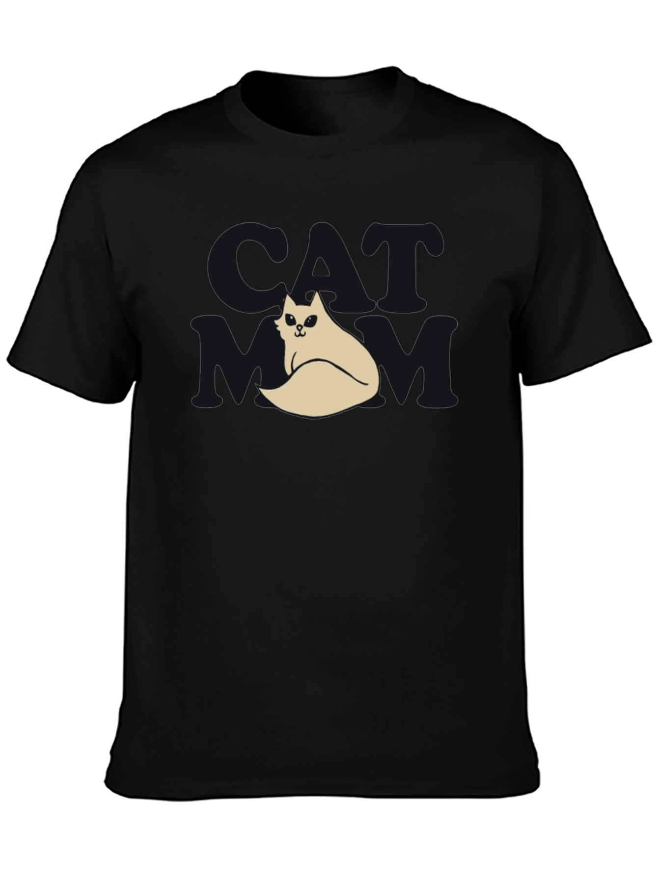 Black Cool Cat T-Shirt - Black, Funny Design view 3