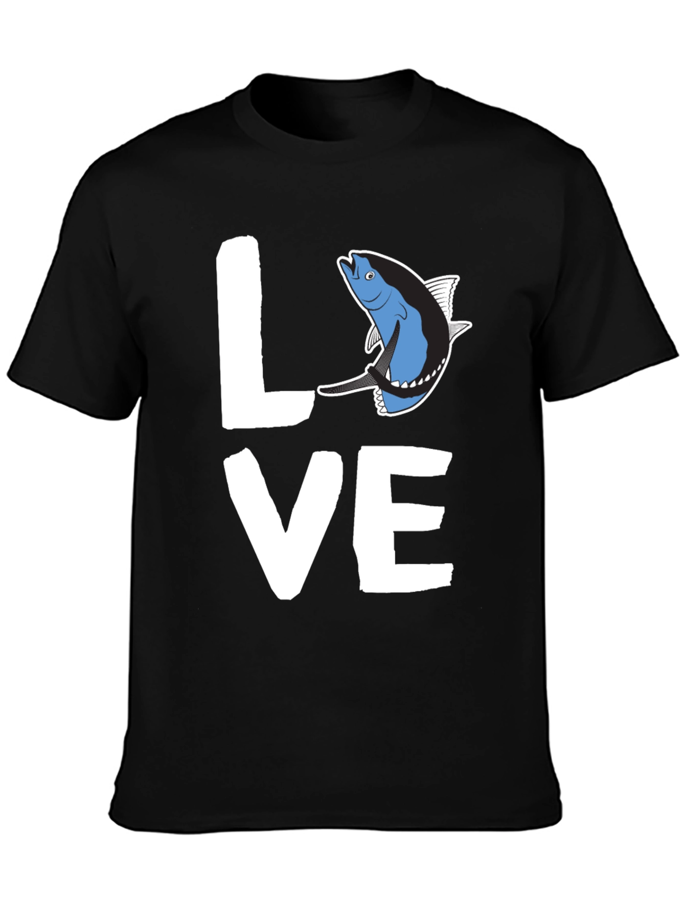 Black Love Tuna T-Shirt - Black Graphic Tee view 3