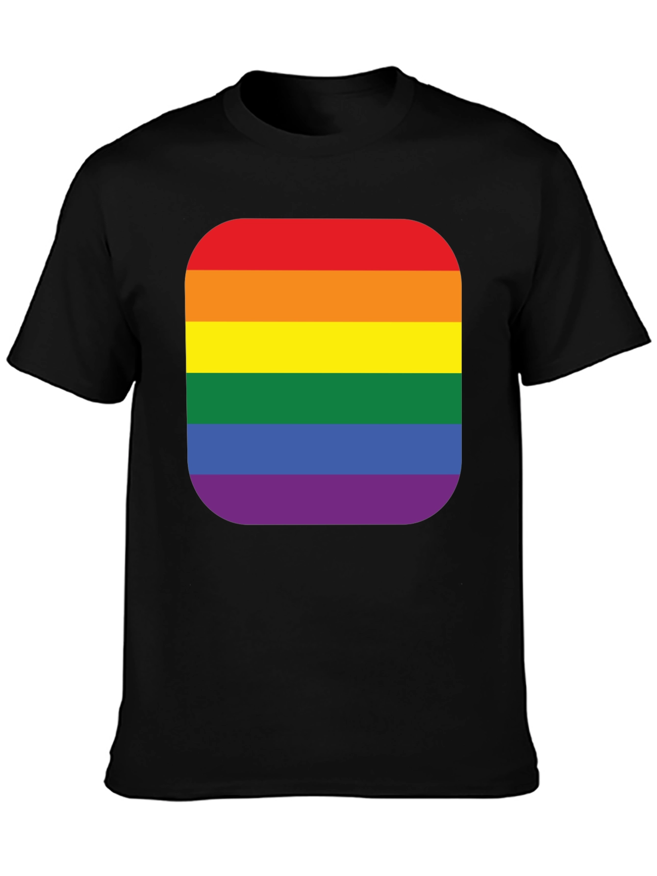 Black Pride Rainbow Stripe T-Shirt - Black Cotton Blend view 3