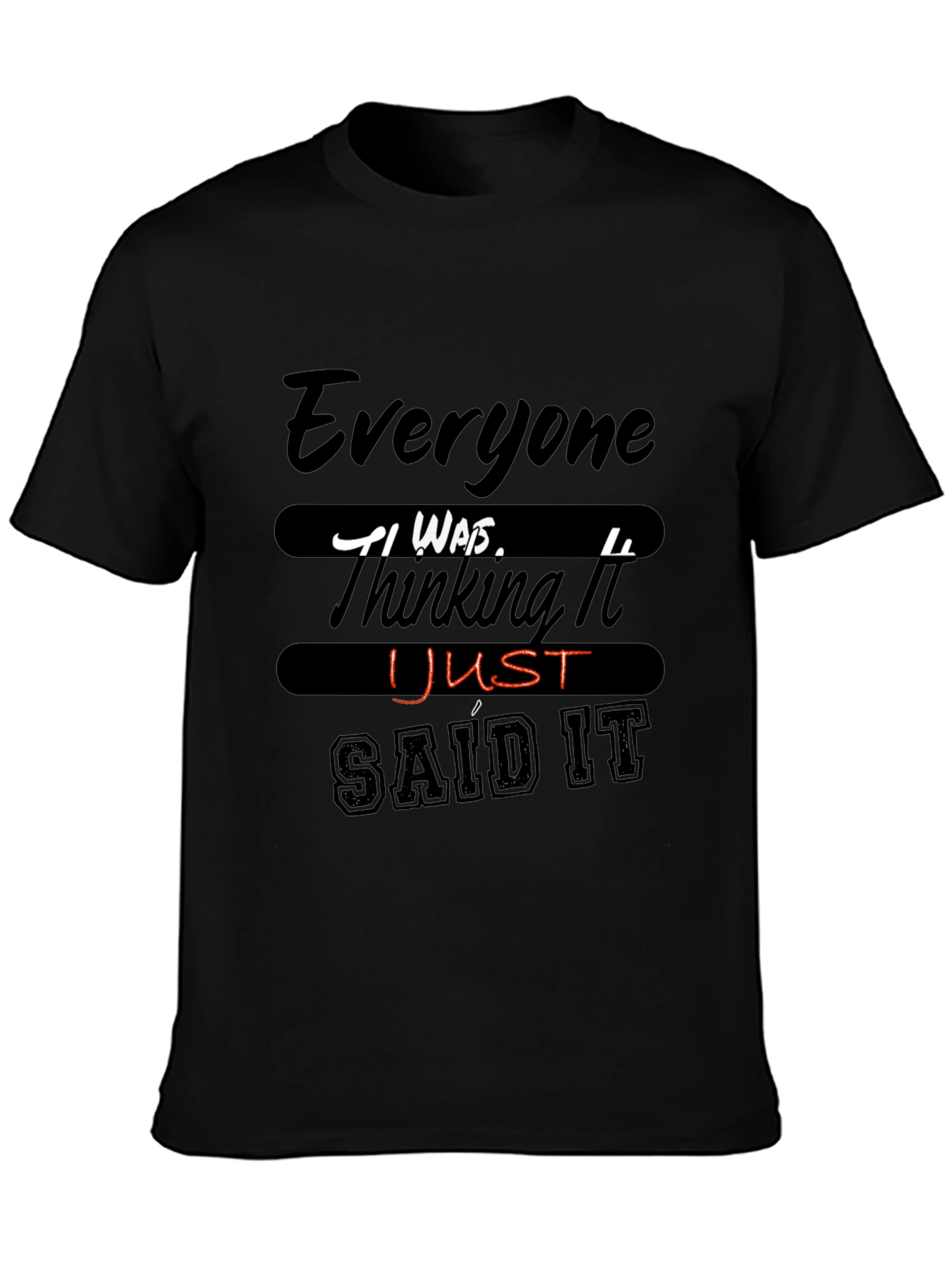 Black Funny Graphic Tee - Everyone Thinking It view 3
