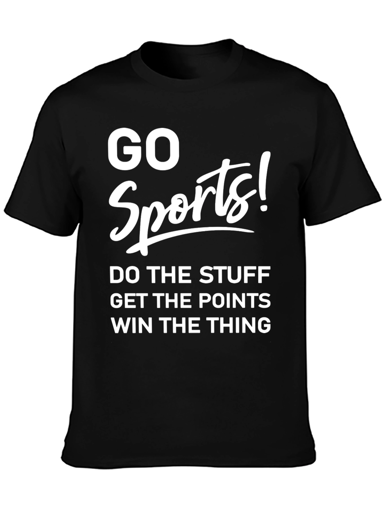 Black Go Sports! Novelty Graphic T-Shirt view 3
