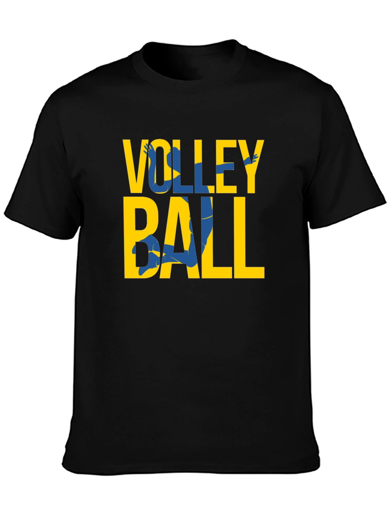 Black Volleyball Graphic Tee - Sporty Casual T-Shirt view 3