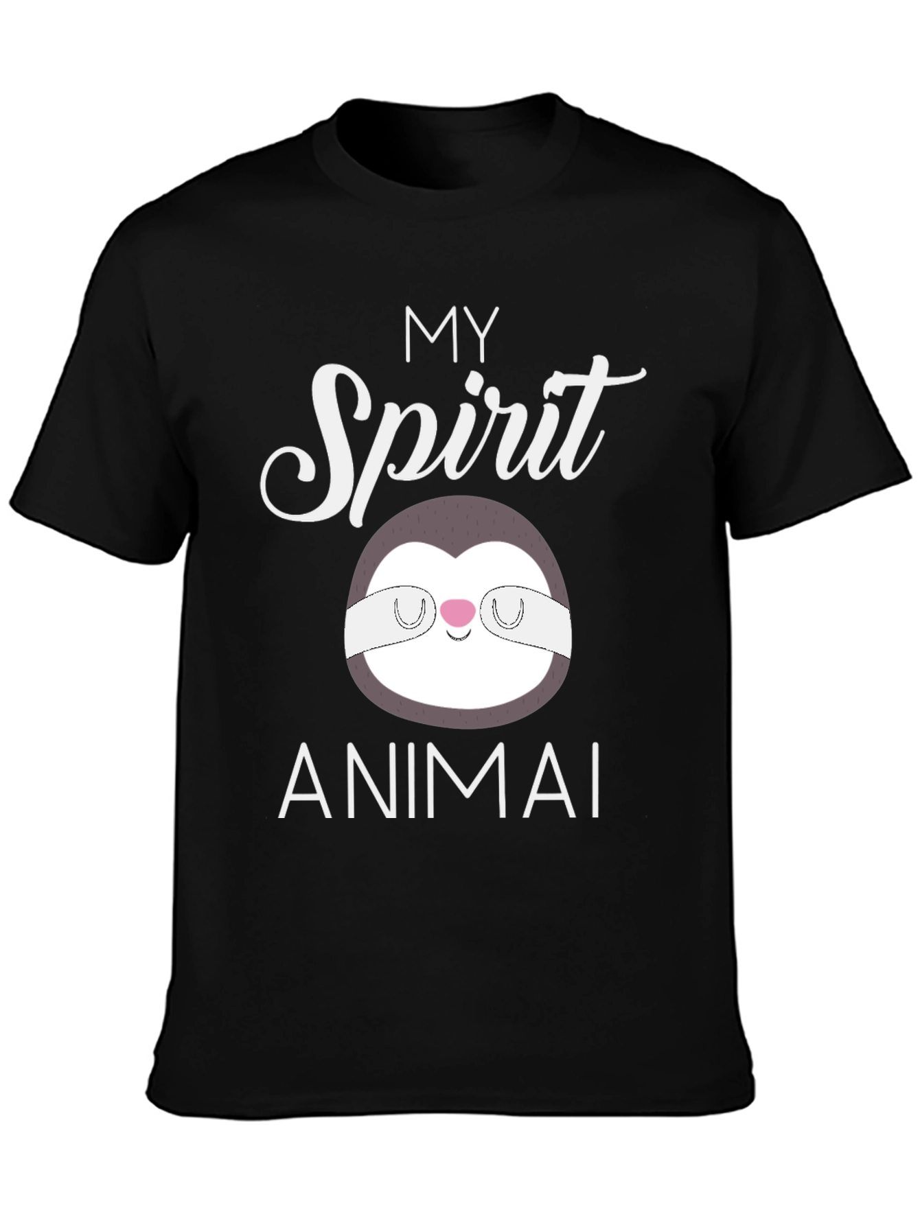 Black My Spirit Animal Sloth T-Shirt view 3
