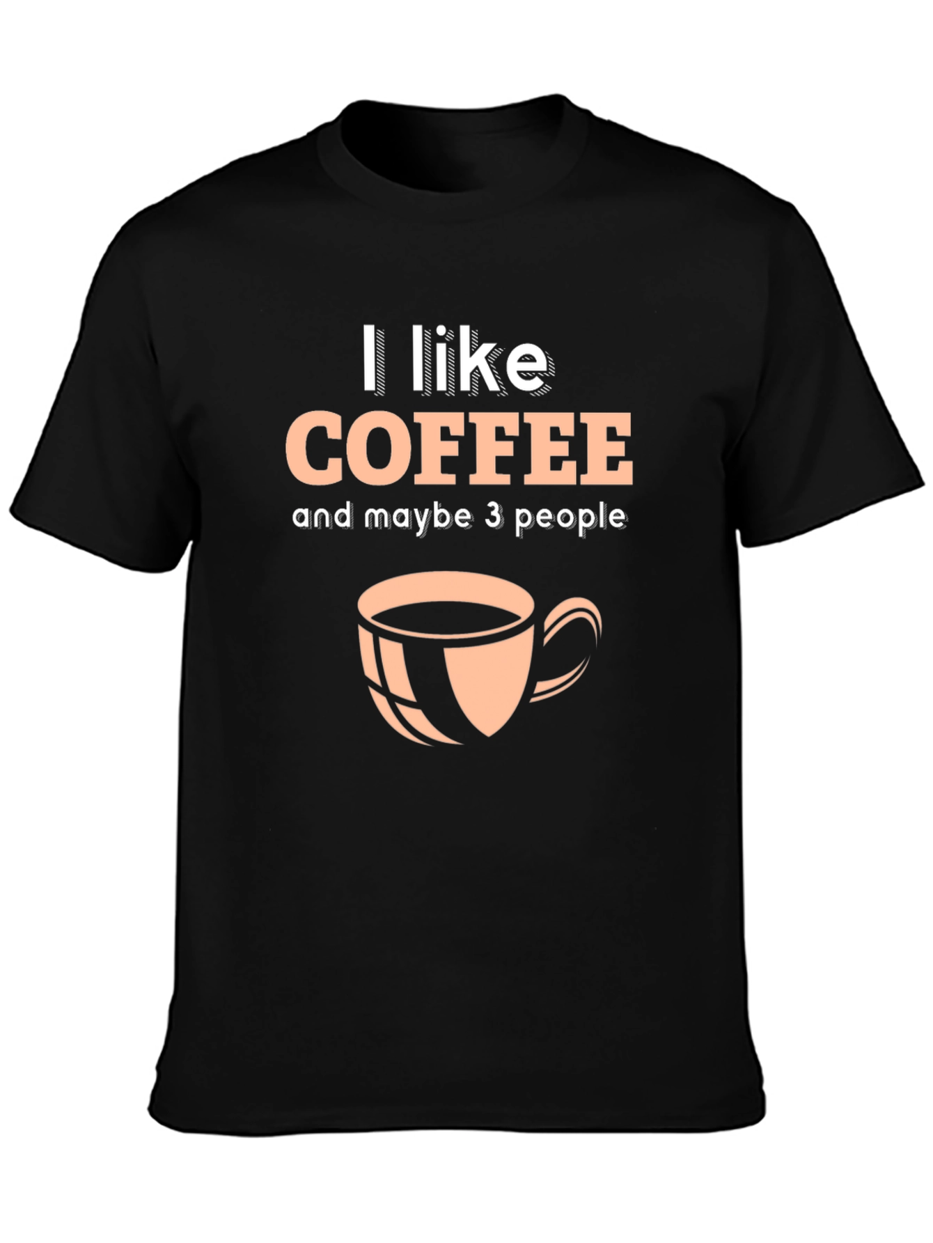 Black I Like Coffee Graphic T-Shirt - Black, Crew Neck view 3