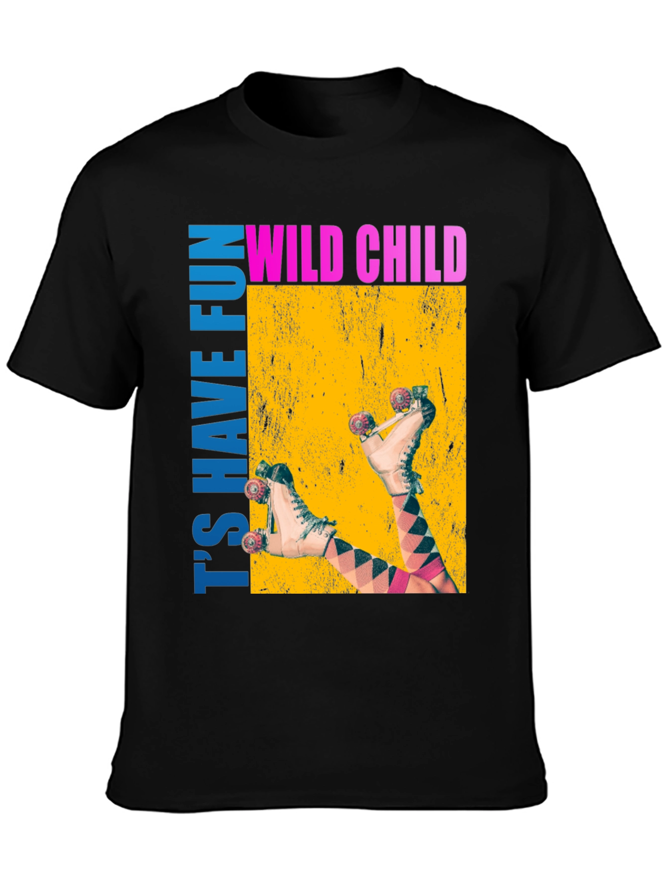 Black Wild Child Roller Skate Graphic Tee view 3