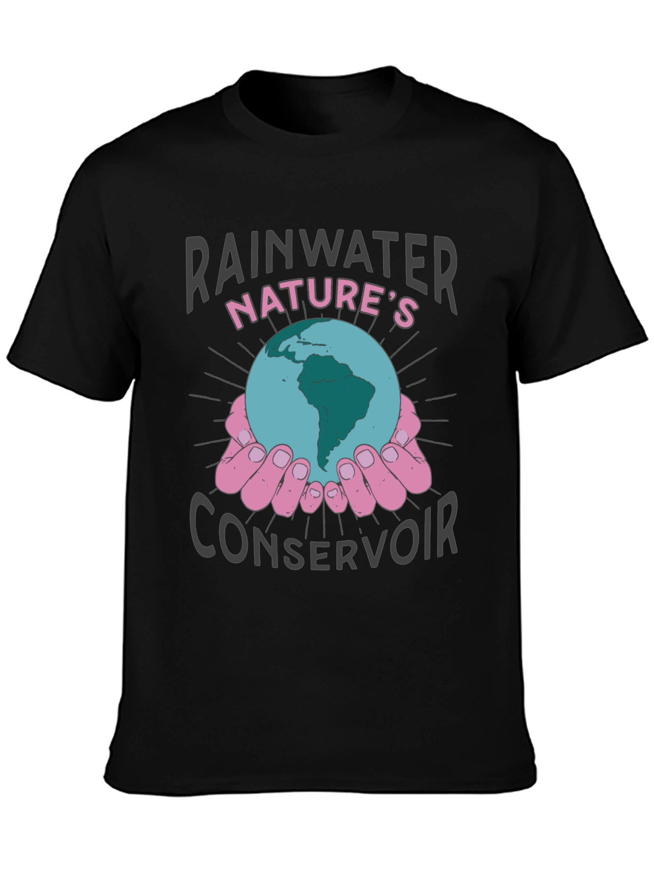 Black Rainwater Nature's Conservoir Graphic T-Shirt view 3