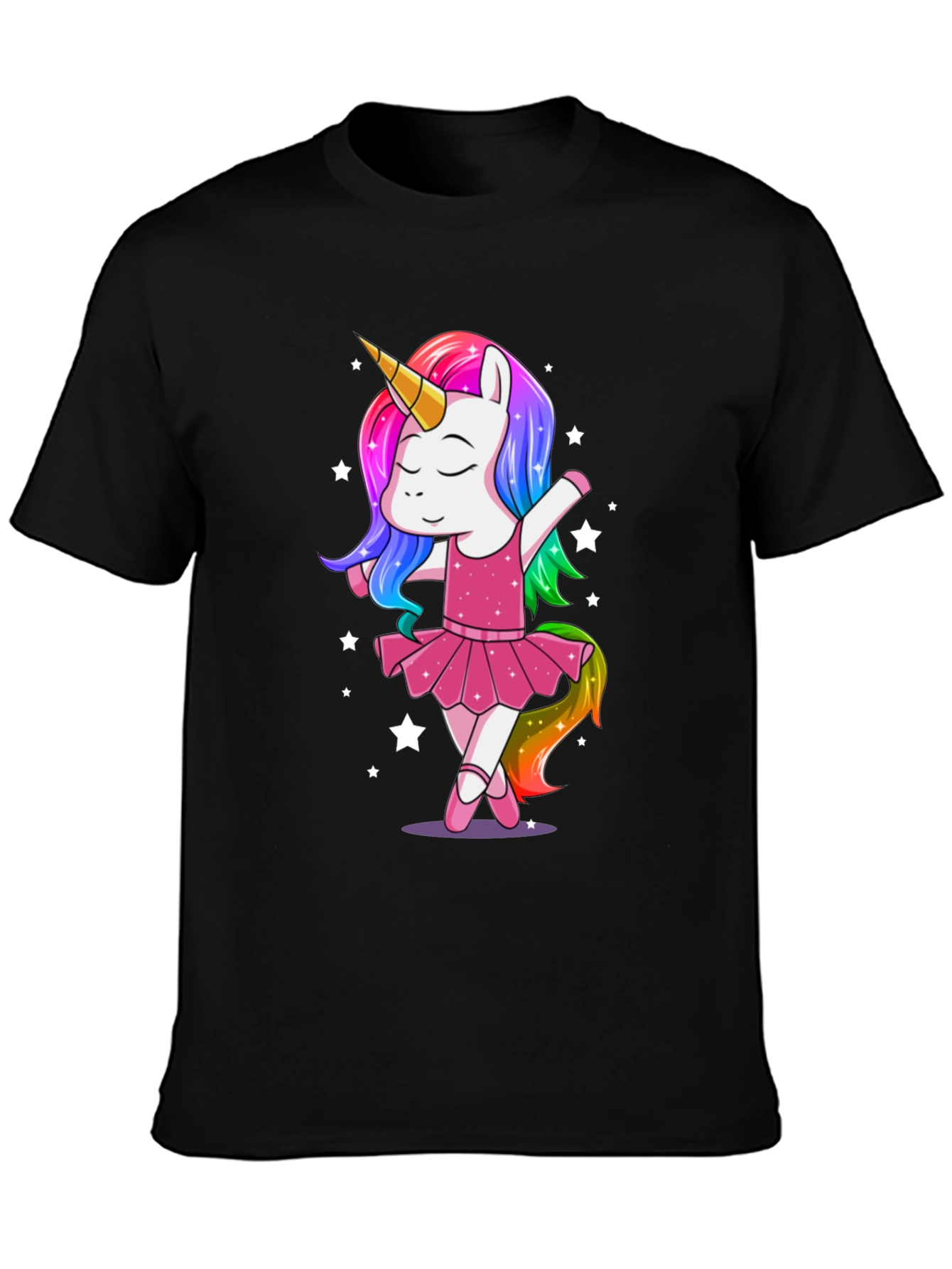 Black Unicorn Ballerina Graphic Tee view 3
