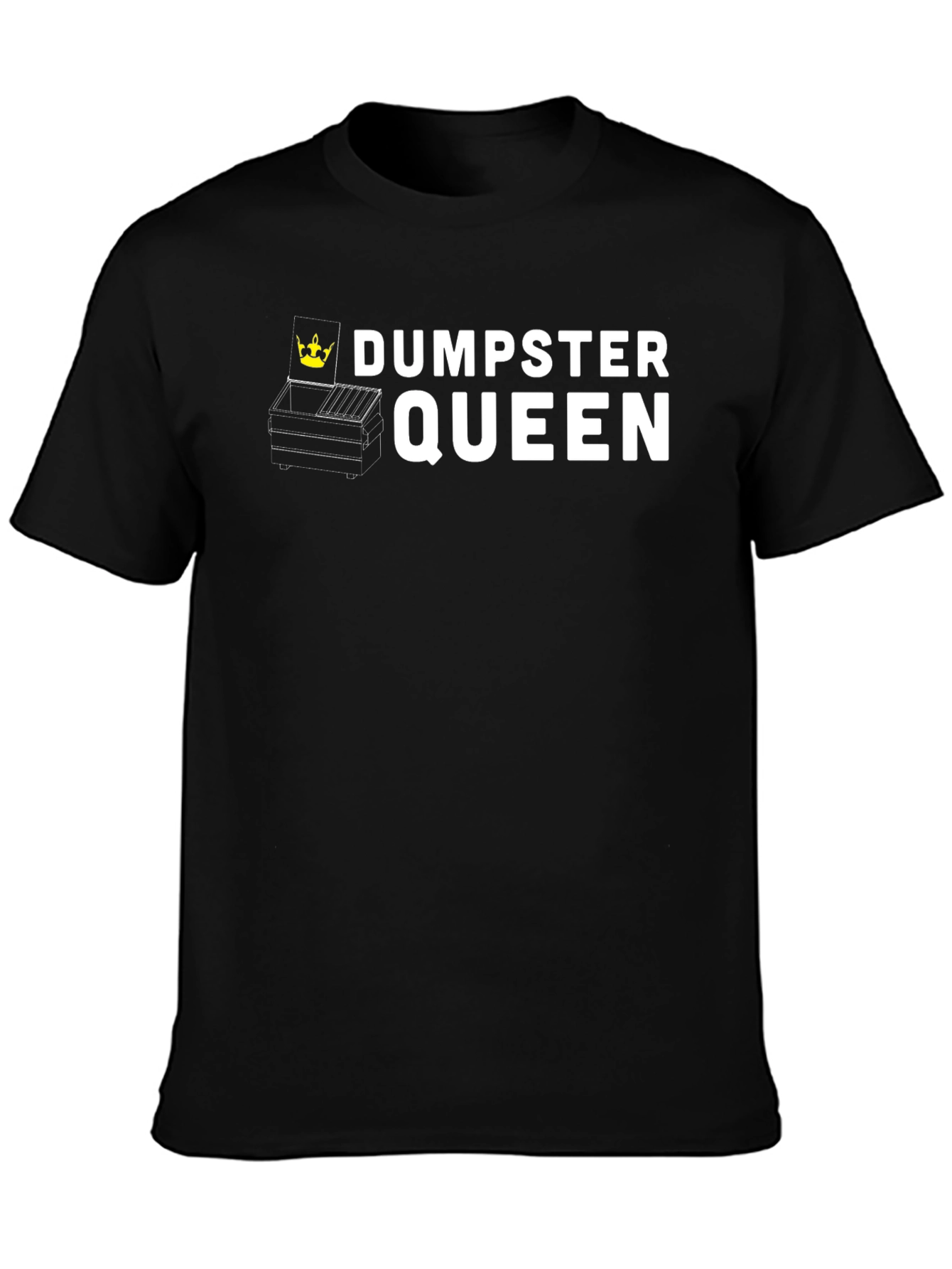 Black Dumpster Queen Graphic T-Shirt - Black Cotton Tee view 3