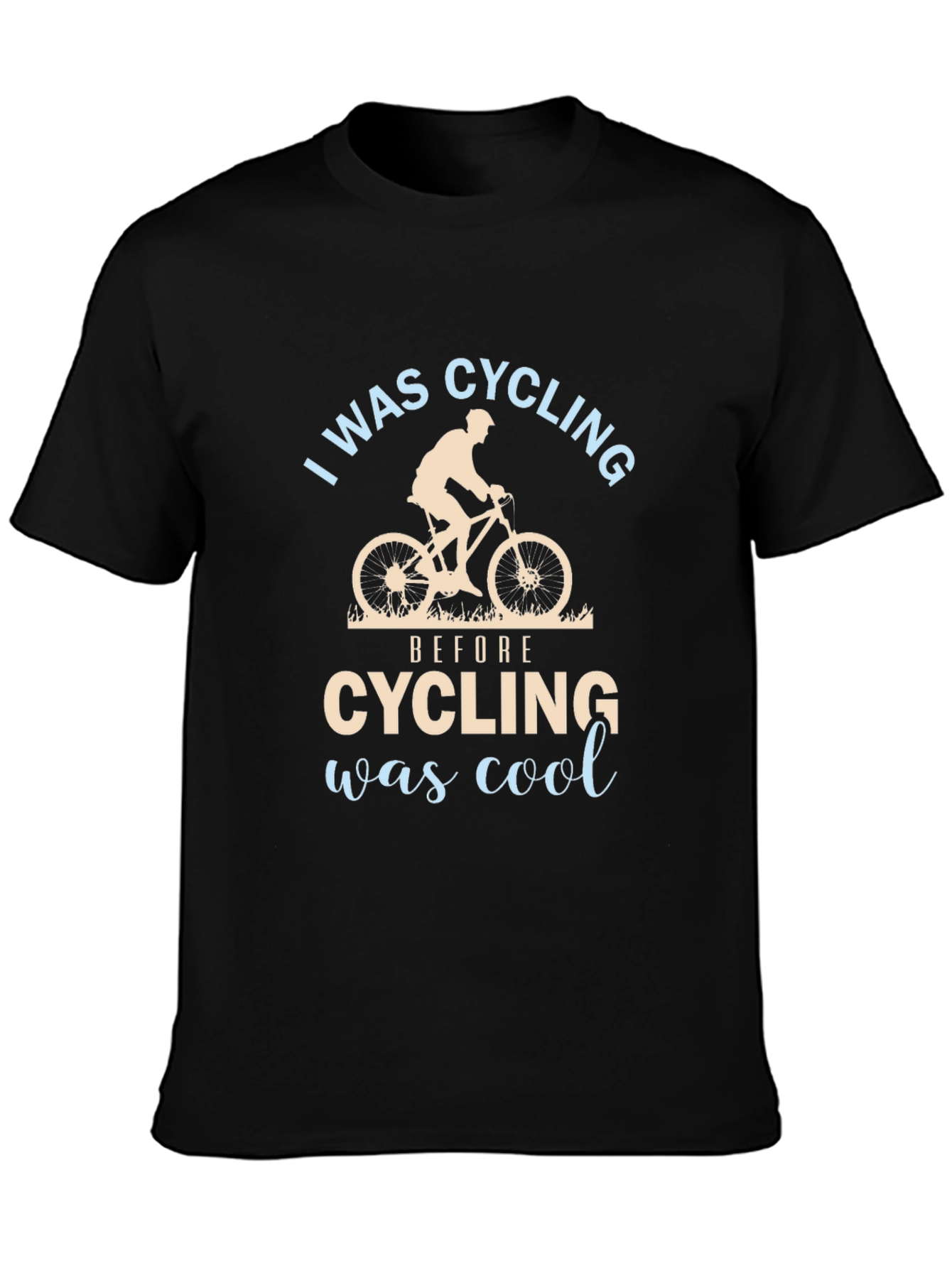 Black I Was Cycling Before Cycling Was Cool T-Shirt view 3