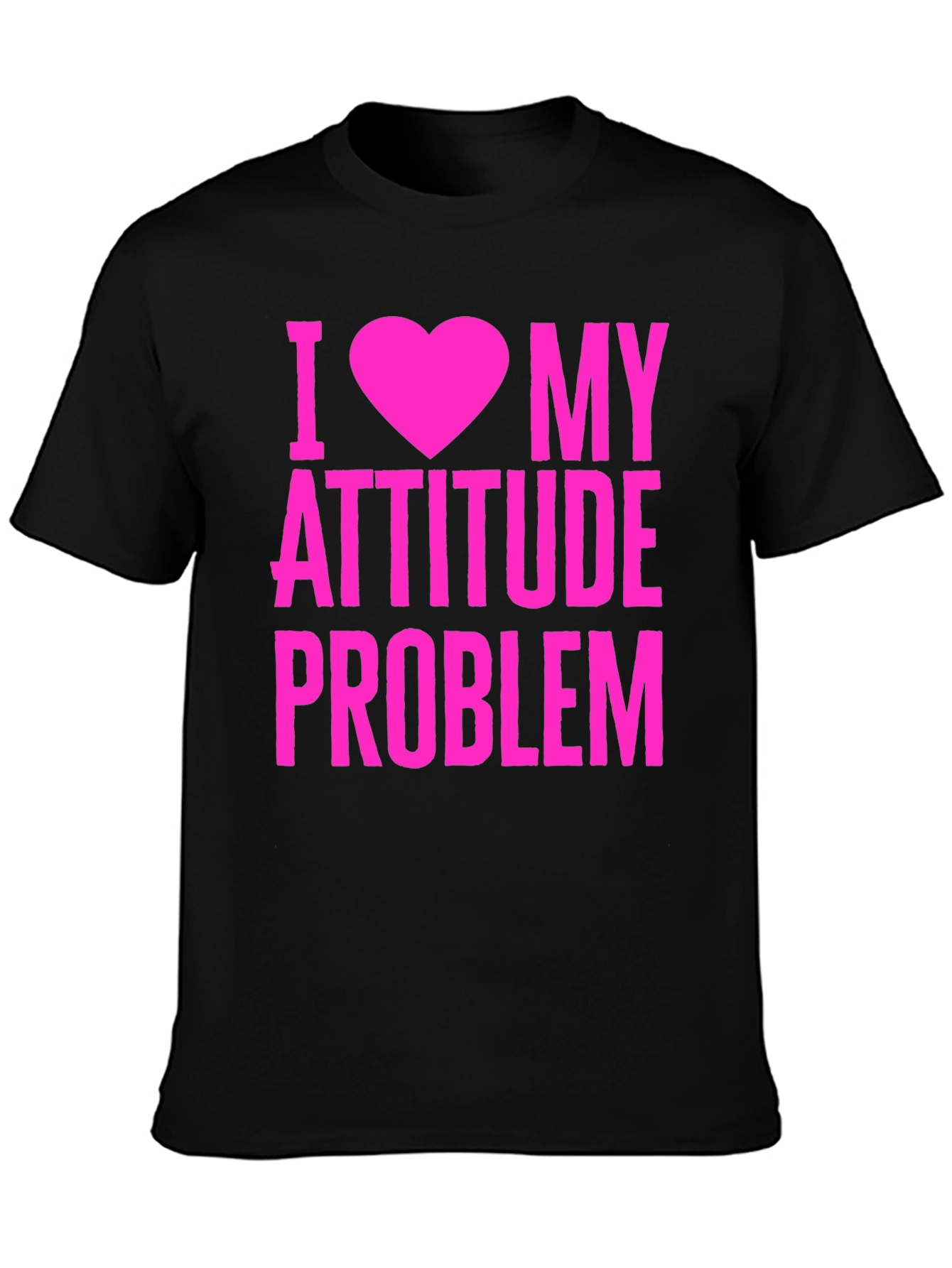 Black I Heart My Attitude Problem Graphic T-Shirt view 3