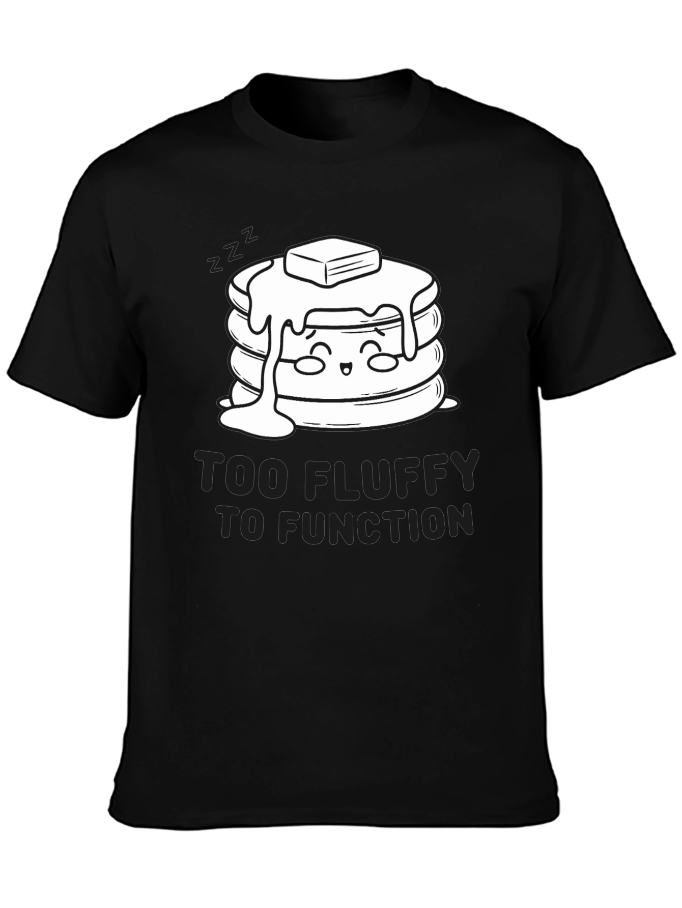 Black Too Fluffy to Function Graphic T-Shirt view 3