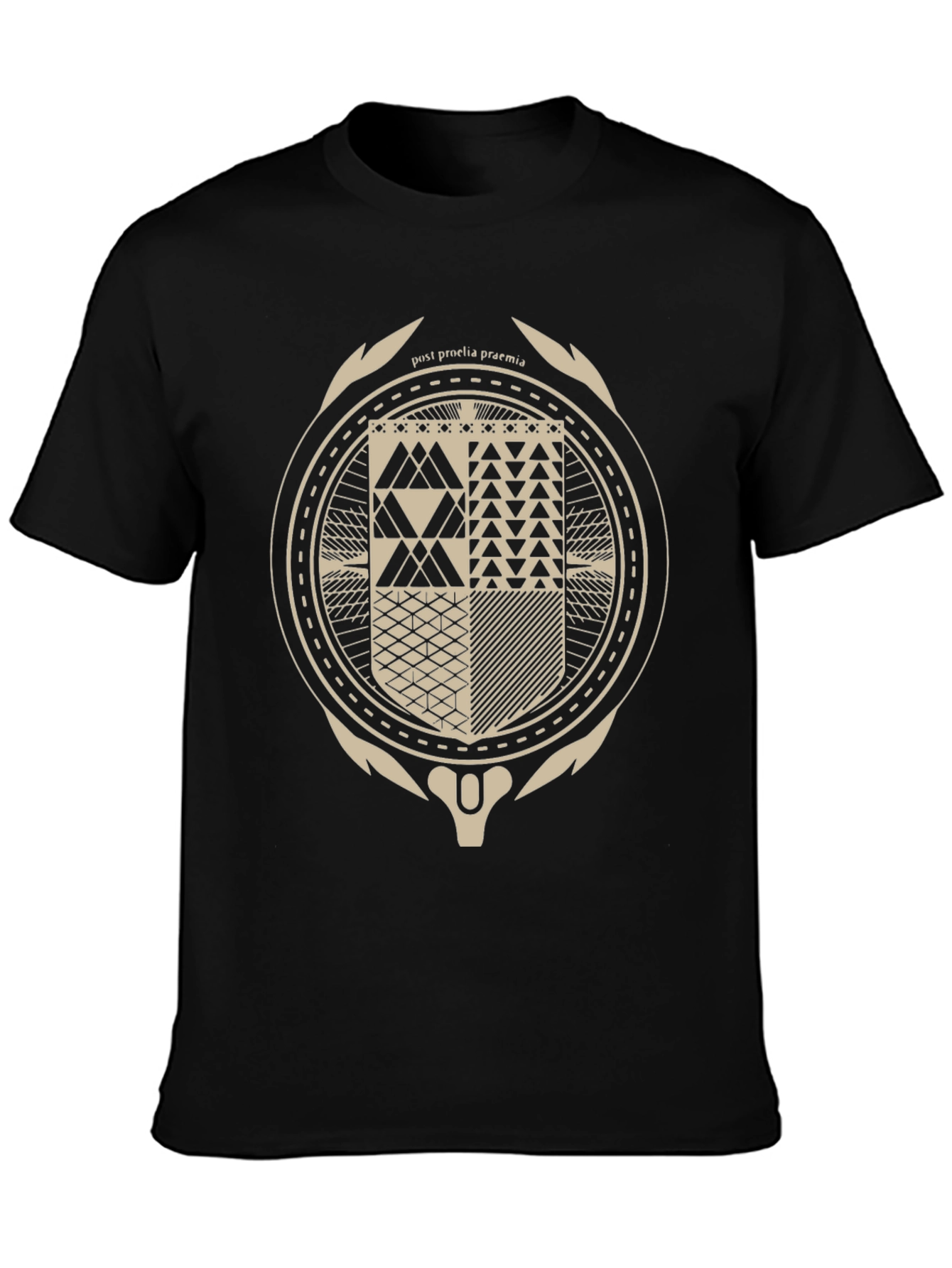 Black Abstract Geometric Graphic Tee view 3