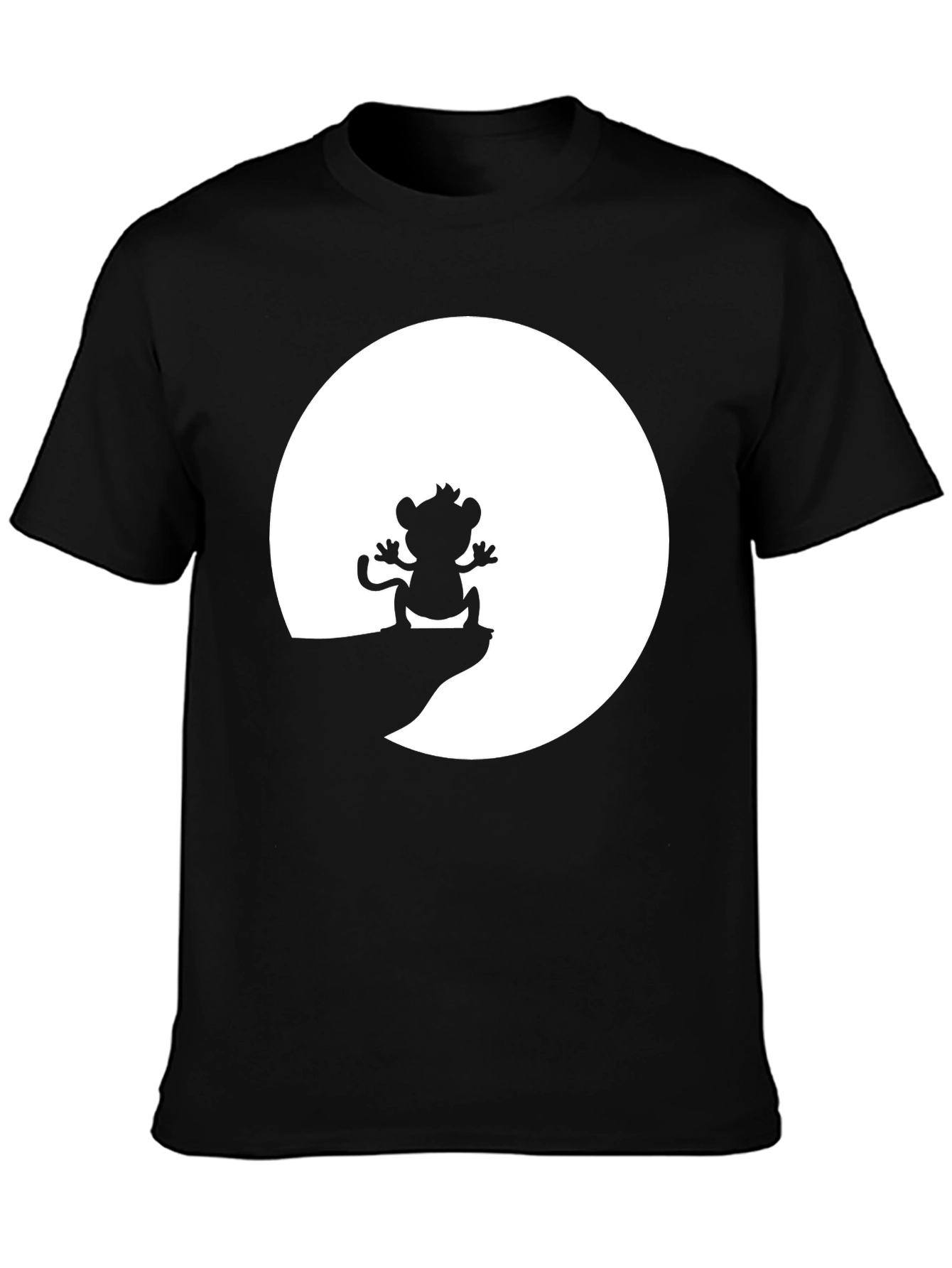 Black Monkey Silhouette T-Shirt - Black Cotton Tee view 3