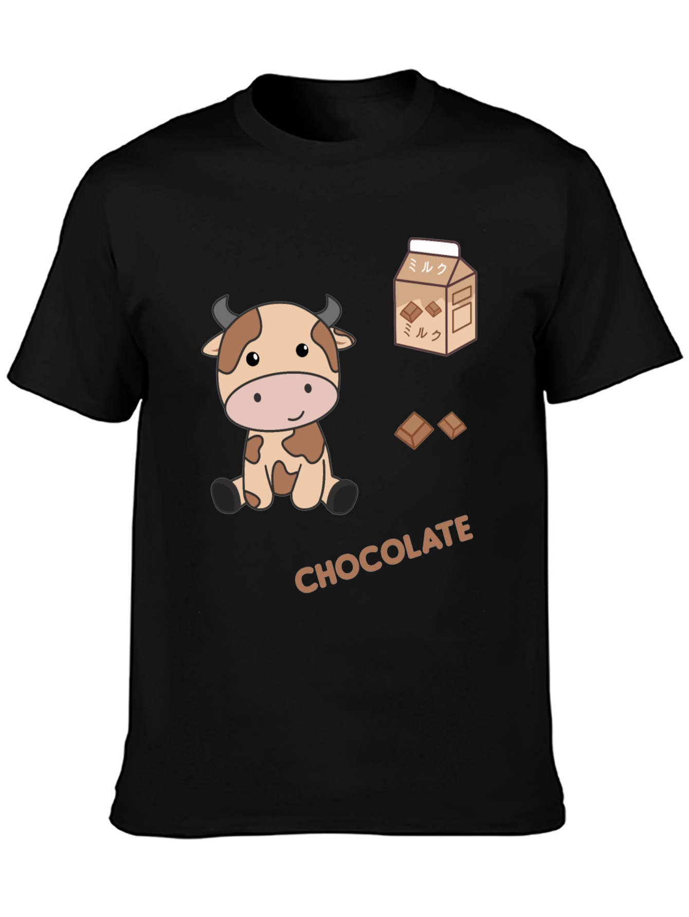 Black Chocolate Milk Cow Graphic Tee view 3