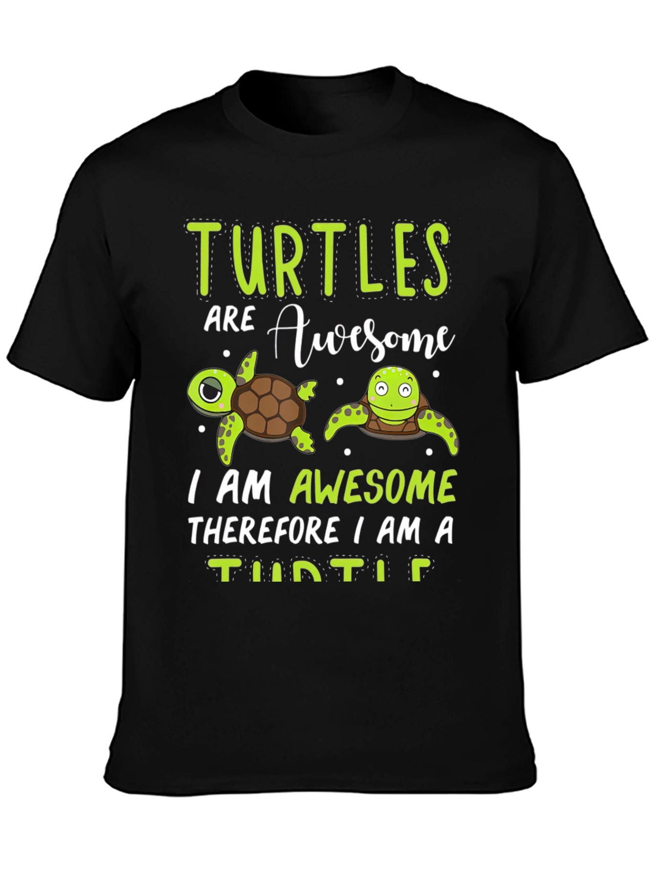 Black Turtles Are Awesome Graphic Tee view 3