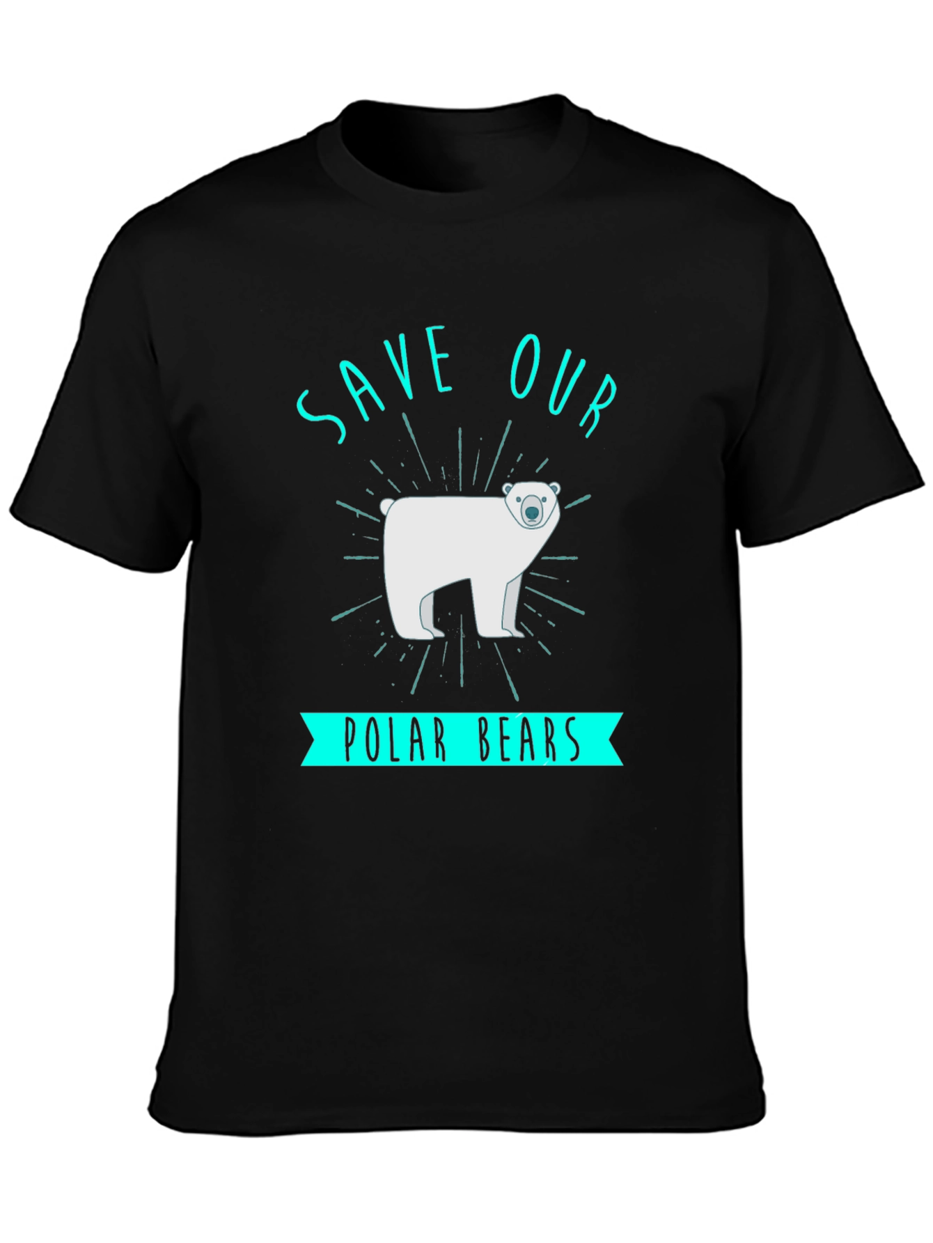 Black Save Our Polar Bears Graphic Tee - Black view 3