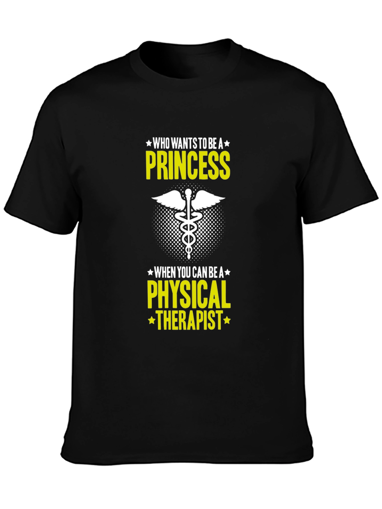 Black Physical Therapist T-Shirt - Princess Alternative view 3