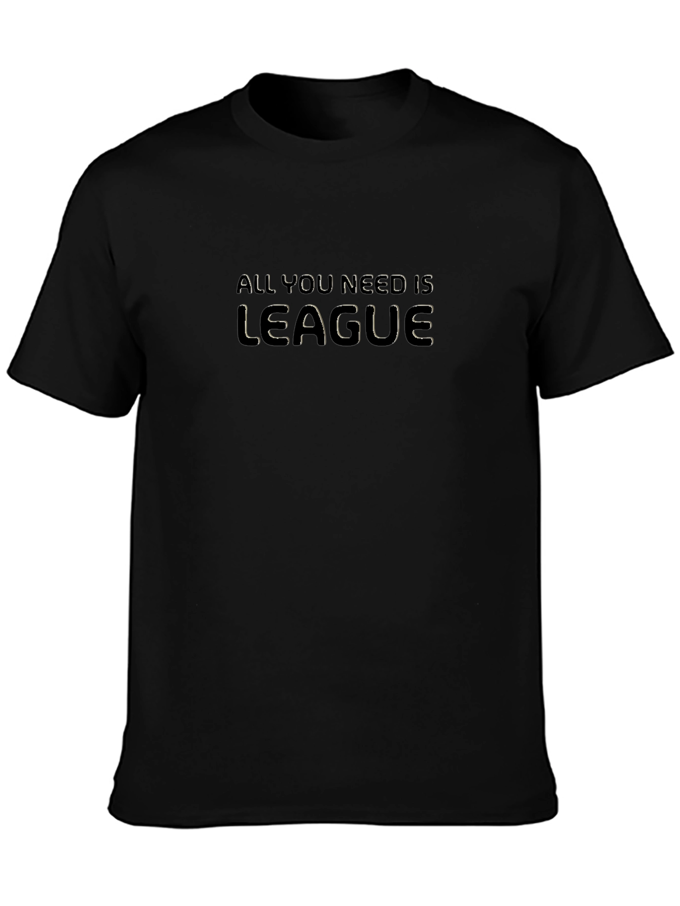 Black All You Need is League Black T-Shirt view 3