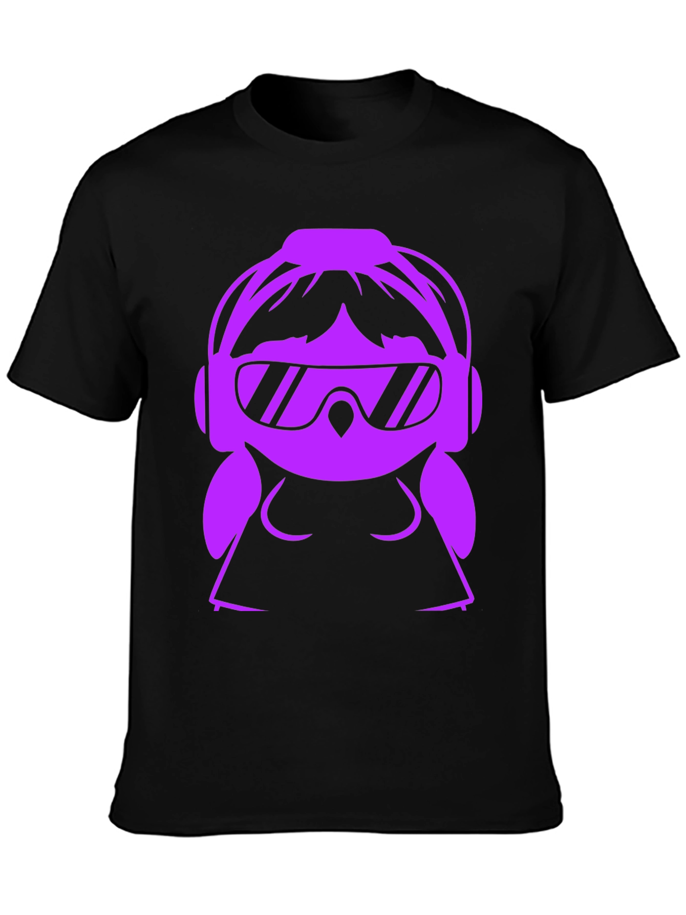 Black DJ Girl Graphic T-Shirt - Black view 3