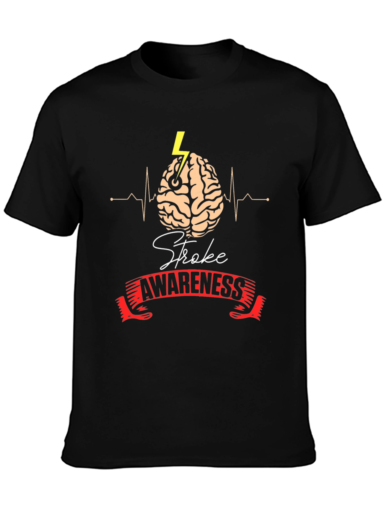 Black Stroke Awareness Graphic Tee view 3