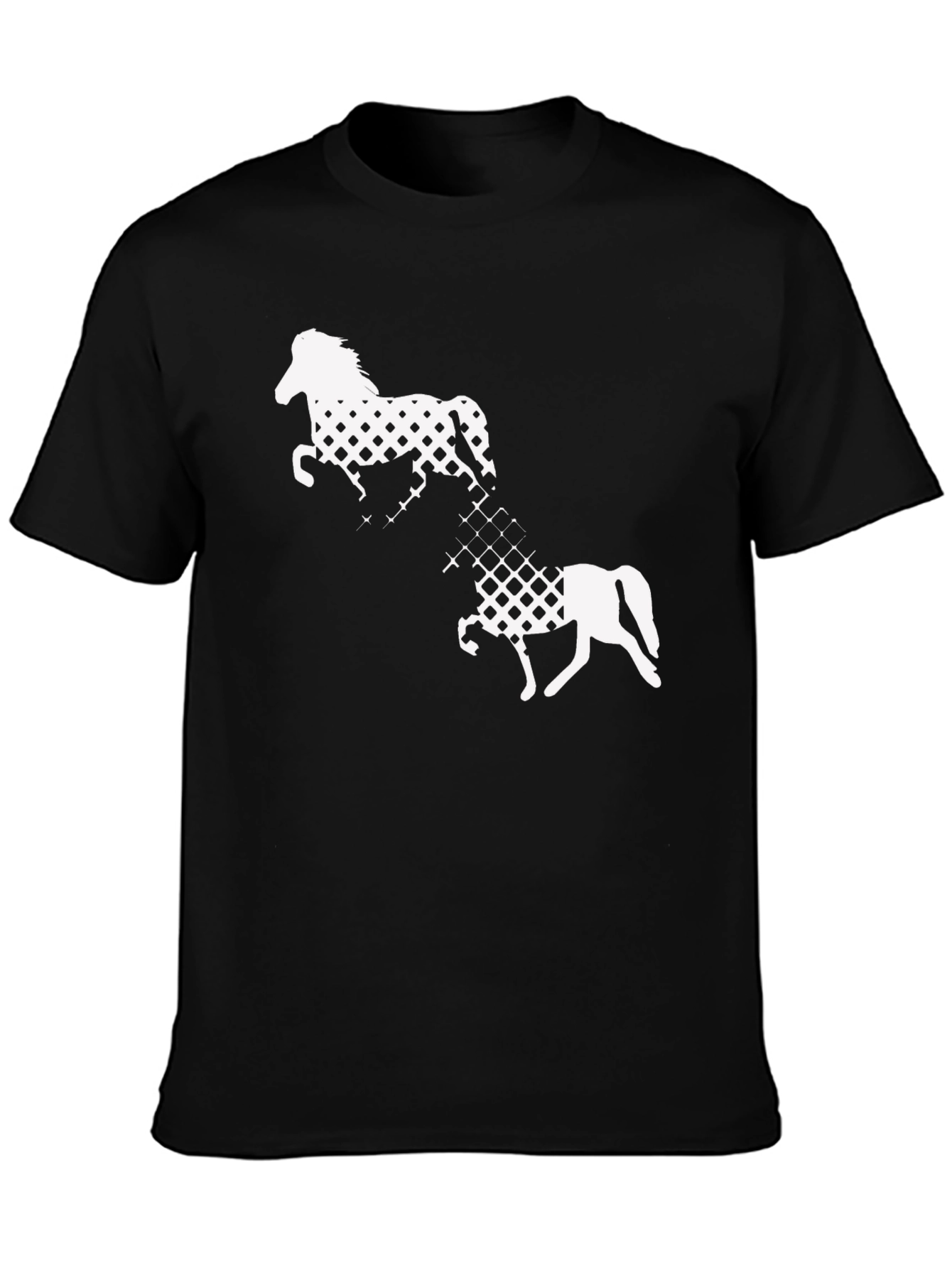 Black Black T-Shirt with Horse Graphic view 3