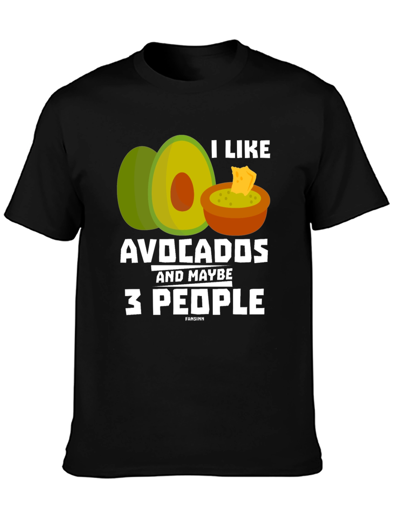 Black Avocados and Maybe 3 People T-Shirt Funny Graphic Tee view 3